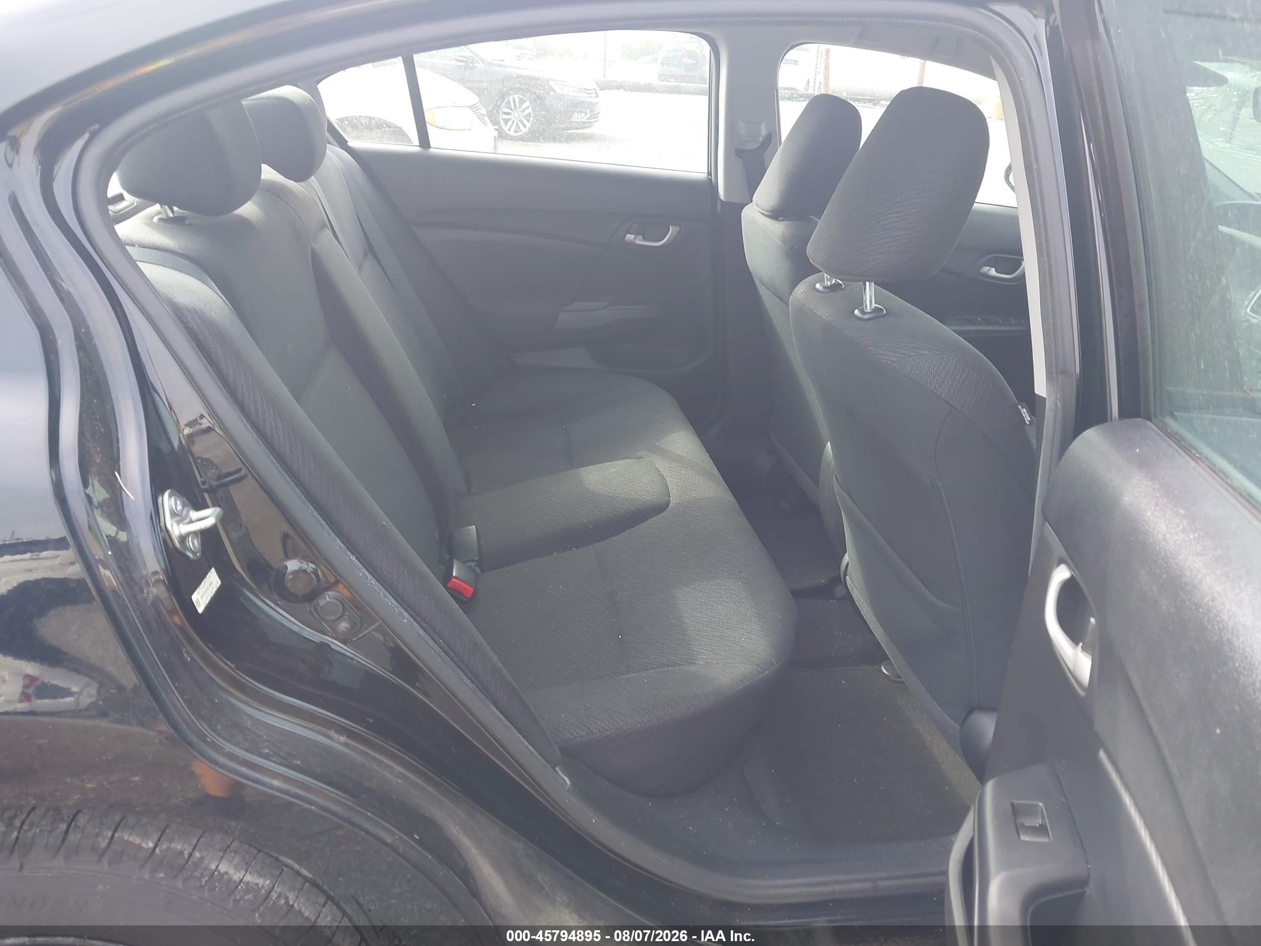 2013 Honda Civic Lx Black vin: 19XFB2F52DE279905