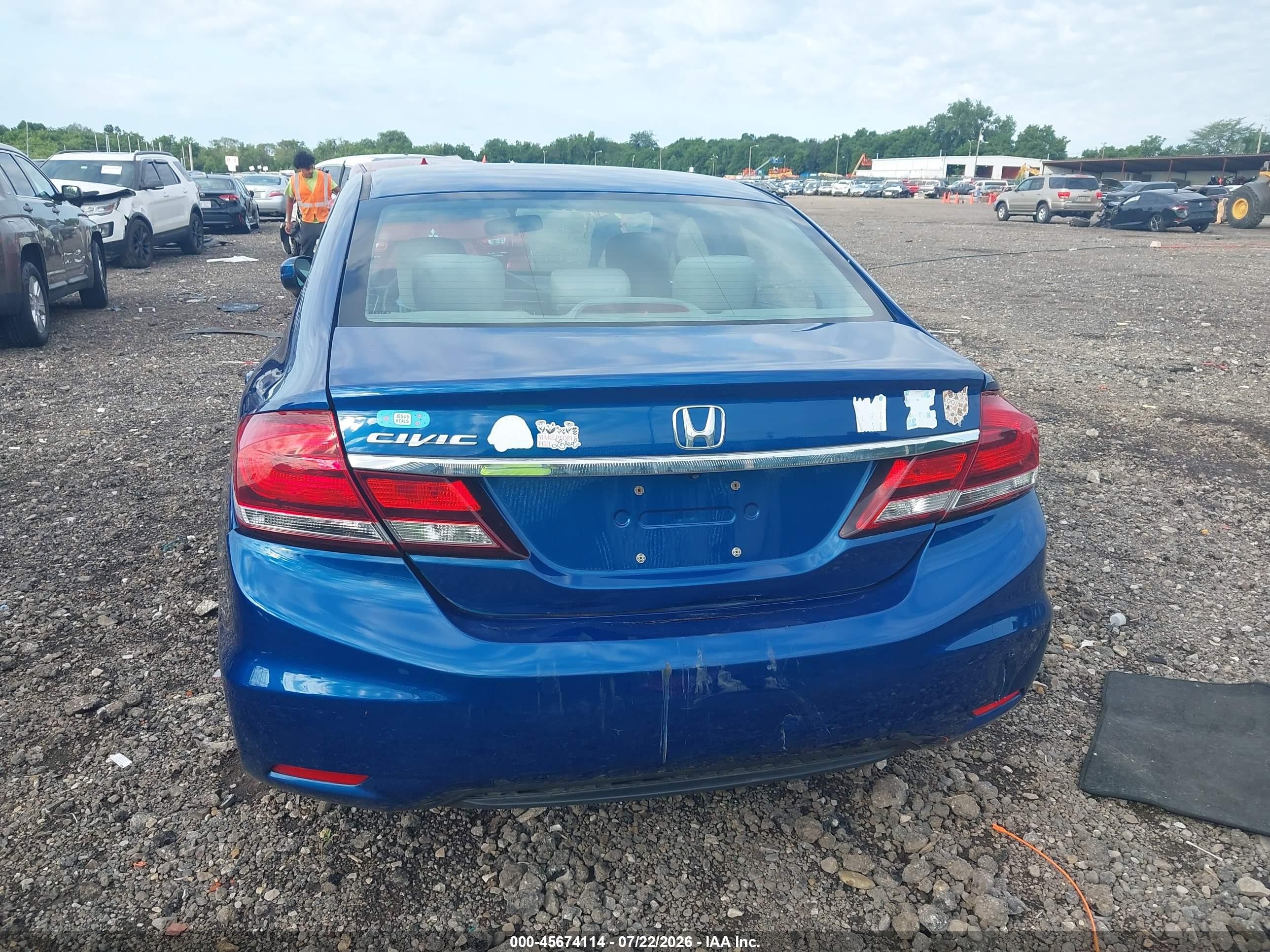 2014 Honda Civic Lx Синий vin: 19XFB2F52EE010689
