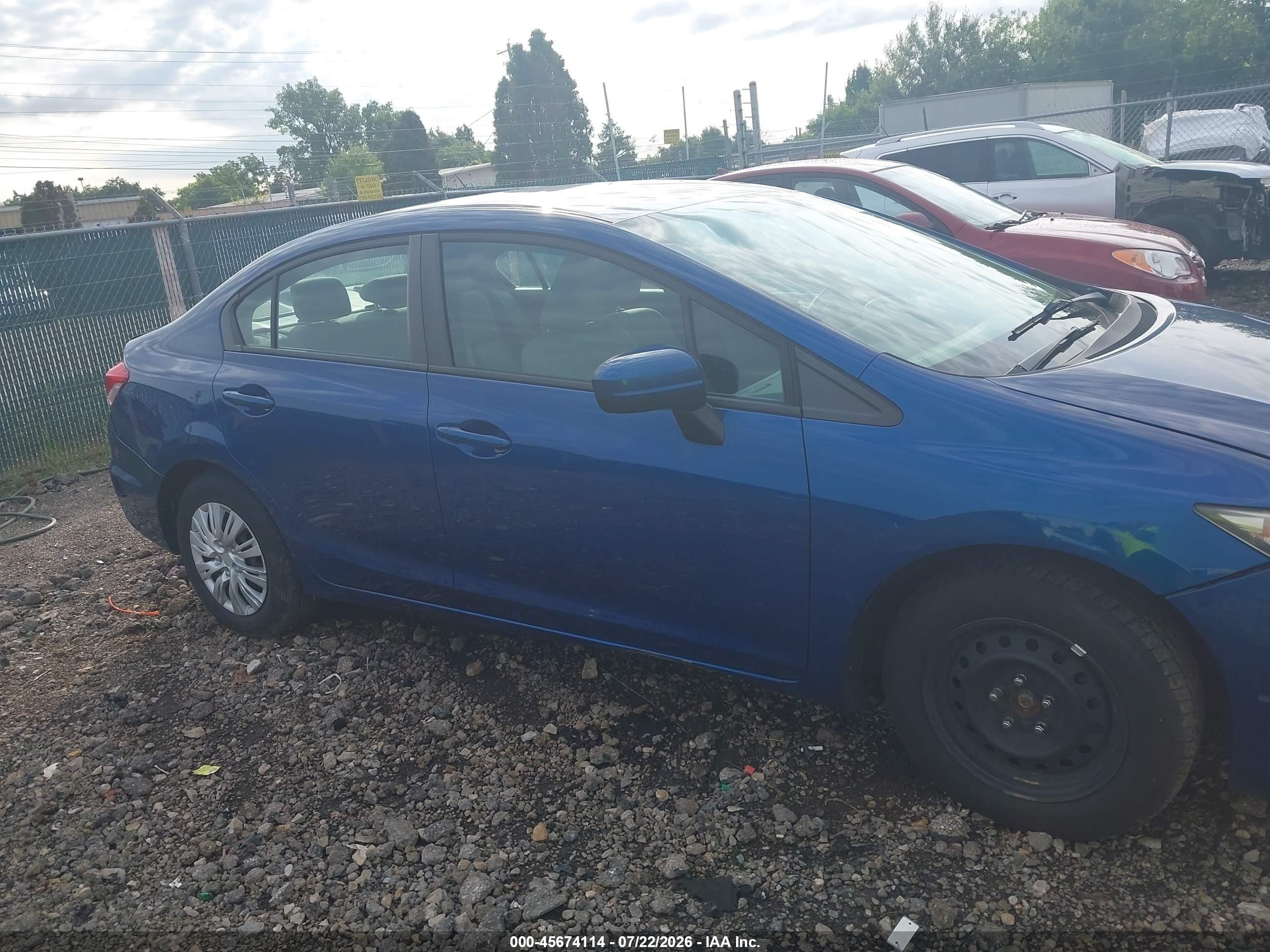 2014 Honda Civic Lx Синий vin: 19XFB2F52EE010689