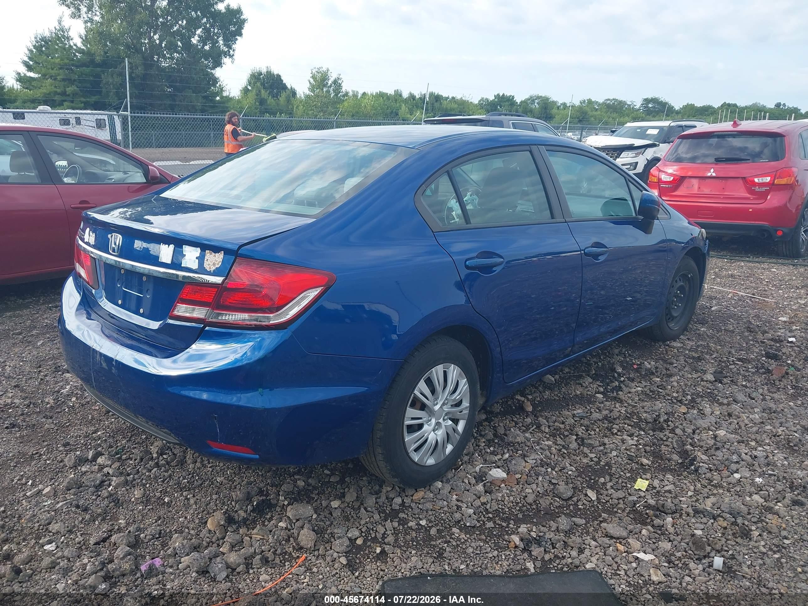 2014 Honda Civic Lx Синий vin: 19XFB2F52EE010689