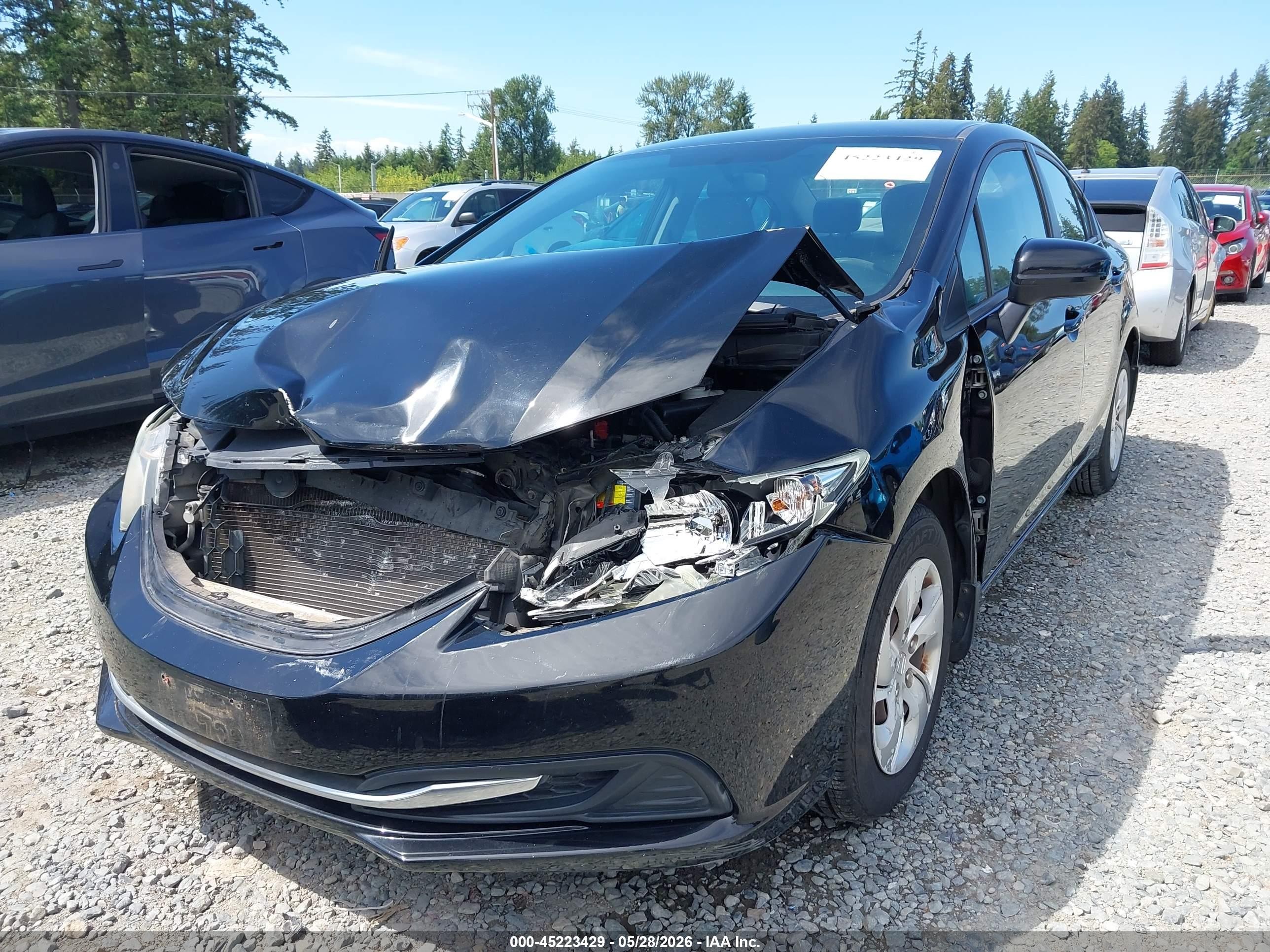 2014 Honda Civic Lx Черный vin: 19XFB2F52EE013818