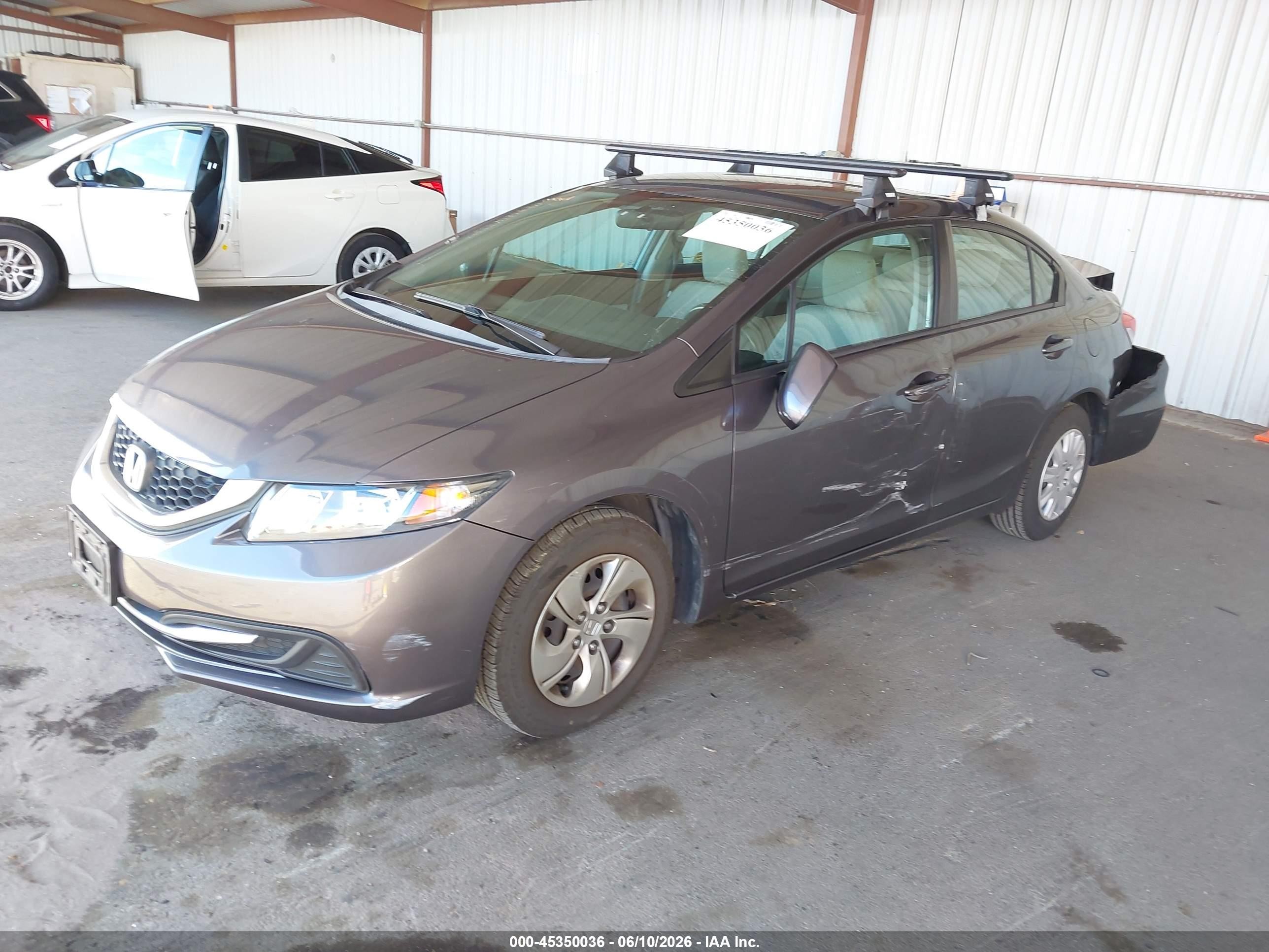 2014 Honda Civic Lx Gray vin: 19XFB2F52EE020168