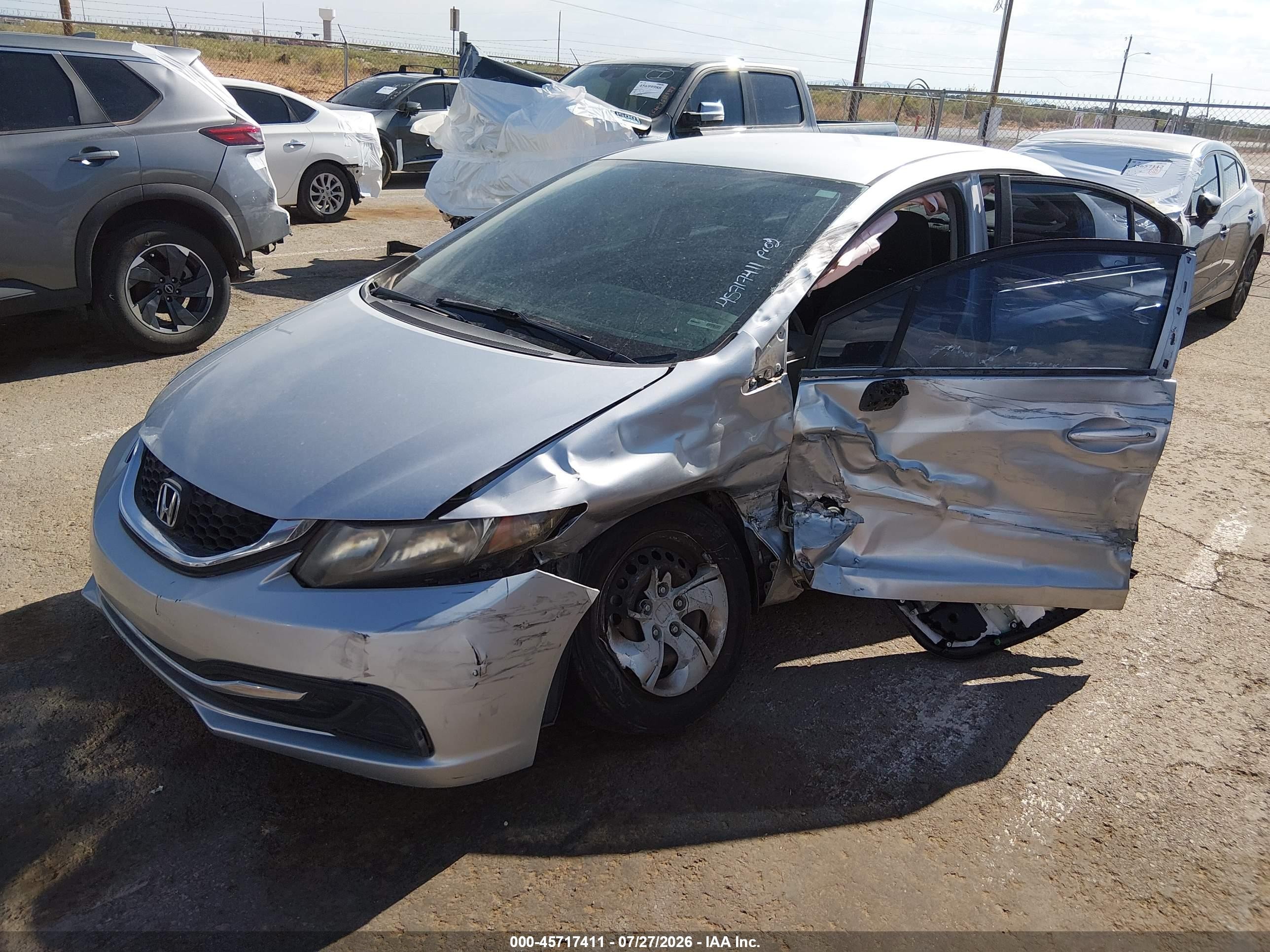 2014 Honda Civic Lx Silver vin: 19XFB2F52EE024611
