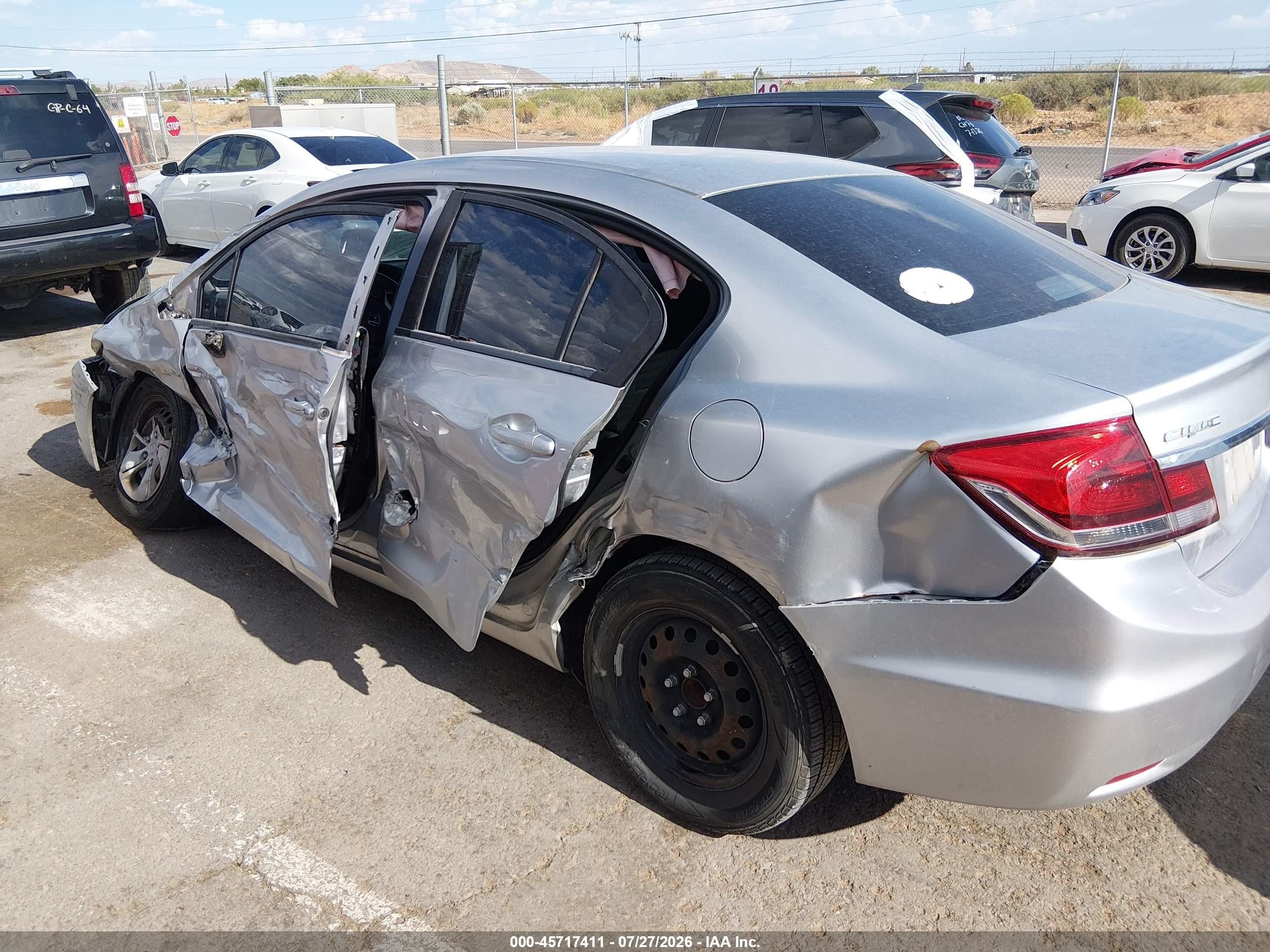 2014 Honda Civic Lx Silver vin: 19XFB2F52EE024611