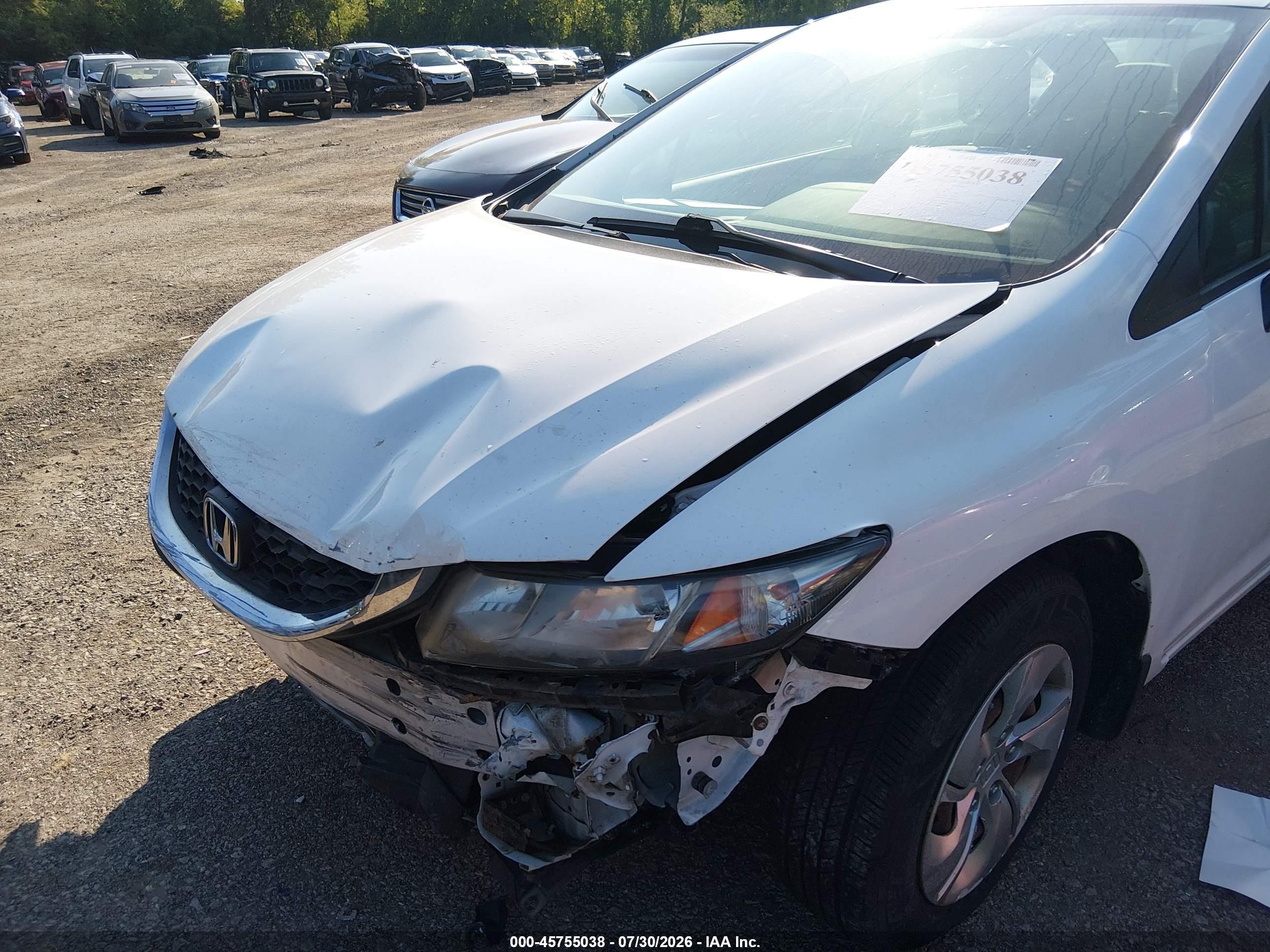 2014 Honda Civic Lx White vin: 19XFB2F52EE032479