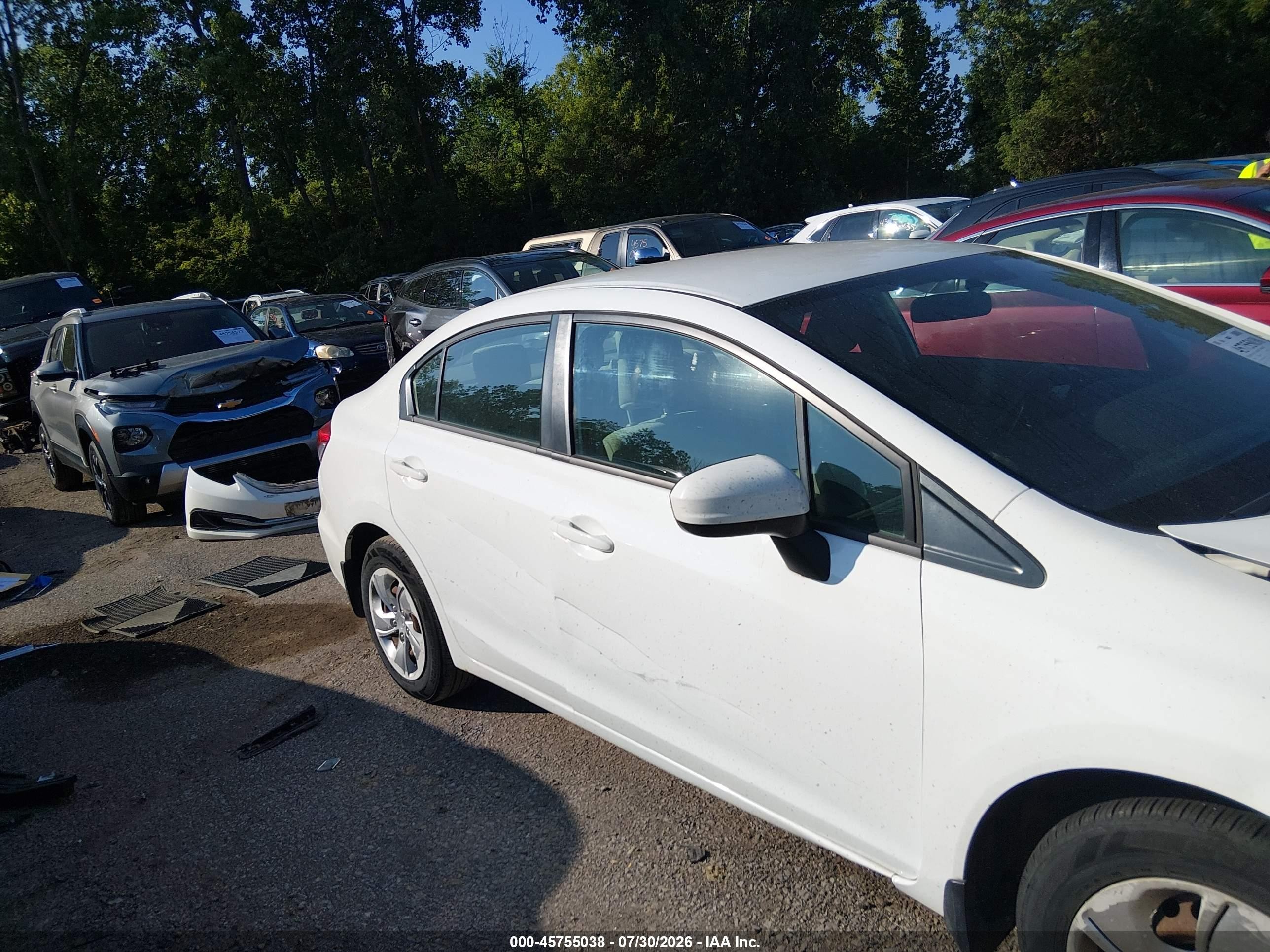2014 Honda Civic Lx White vin: 19XFB2F52EE032479