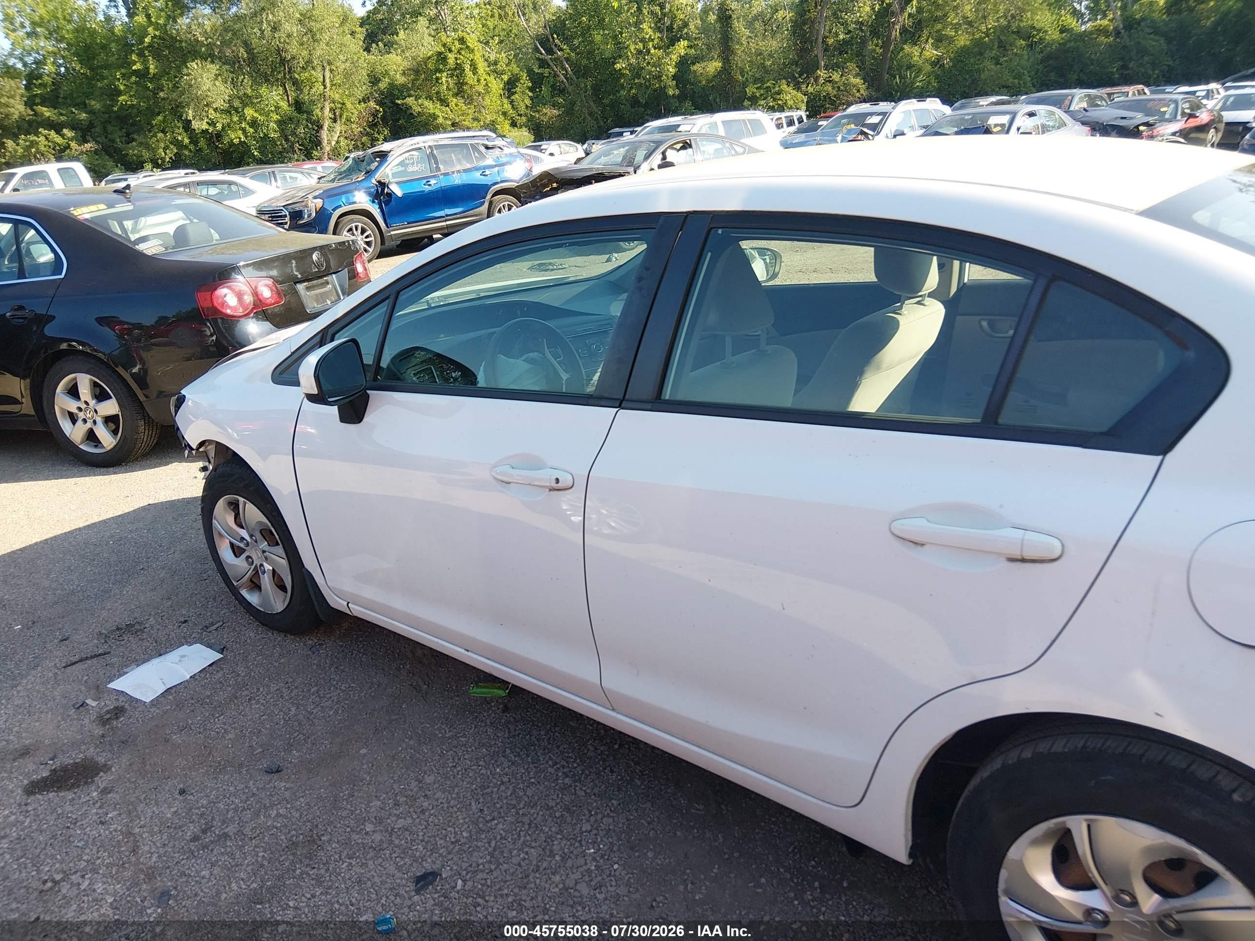 2014 Honda Civic Lx White vin: 19XFB2F52EE032479