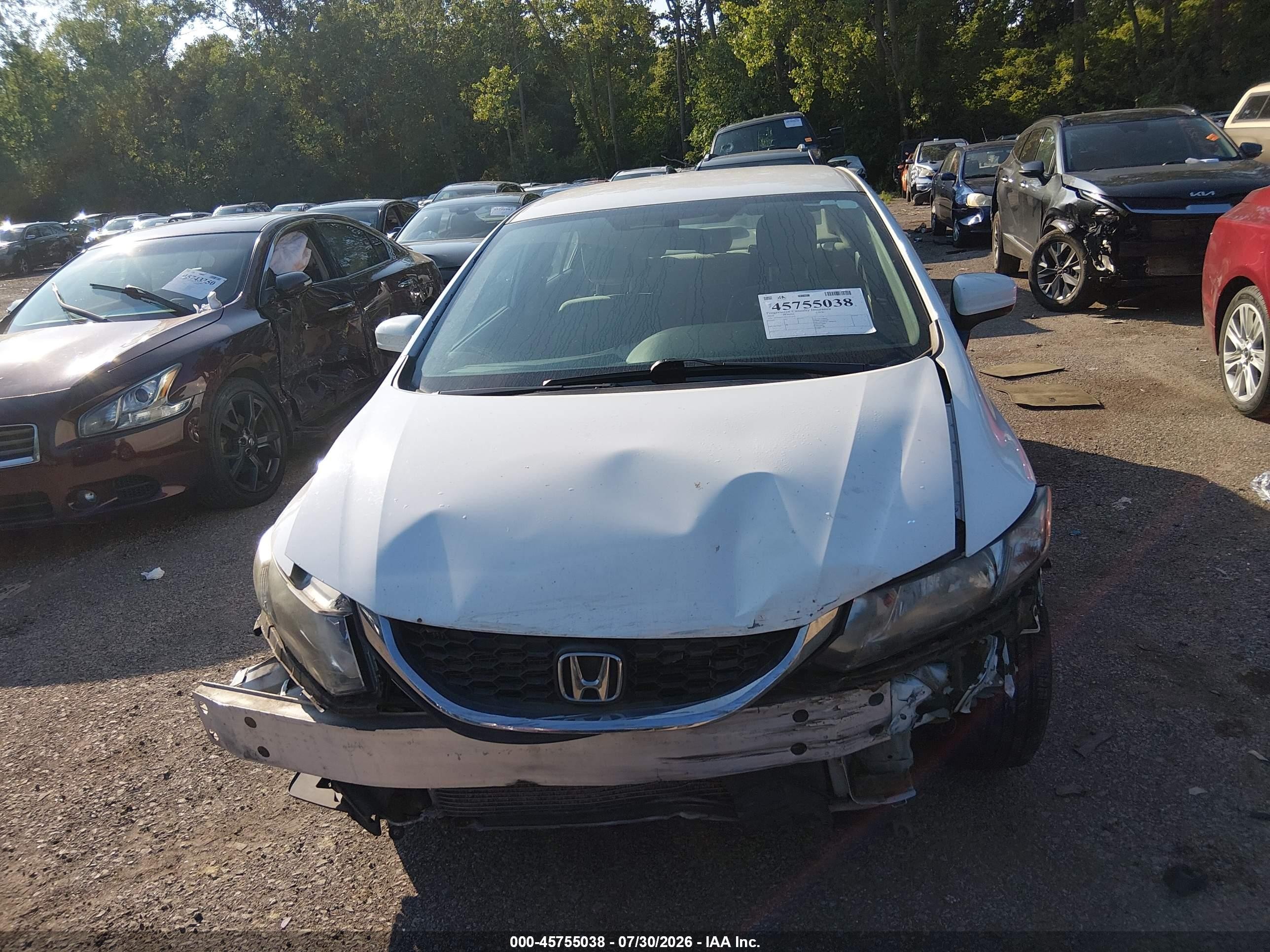 2014 Honda Civic Lx White vin: 19XFB2F52EE032479