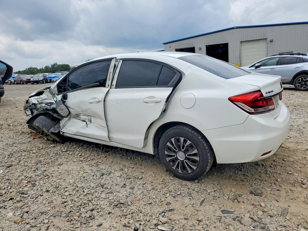 2014 Honda Civic Lx White vin: 19XFB2F52EE044180