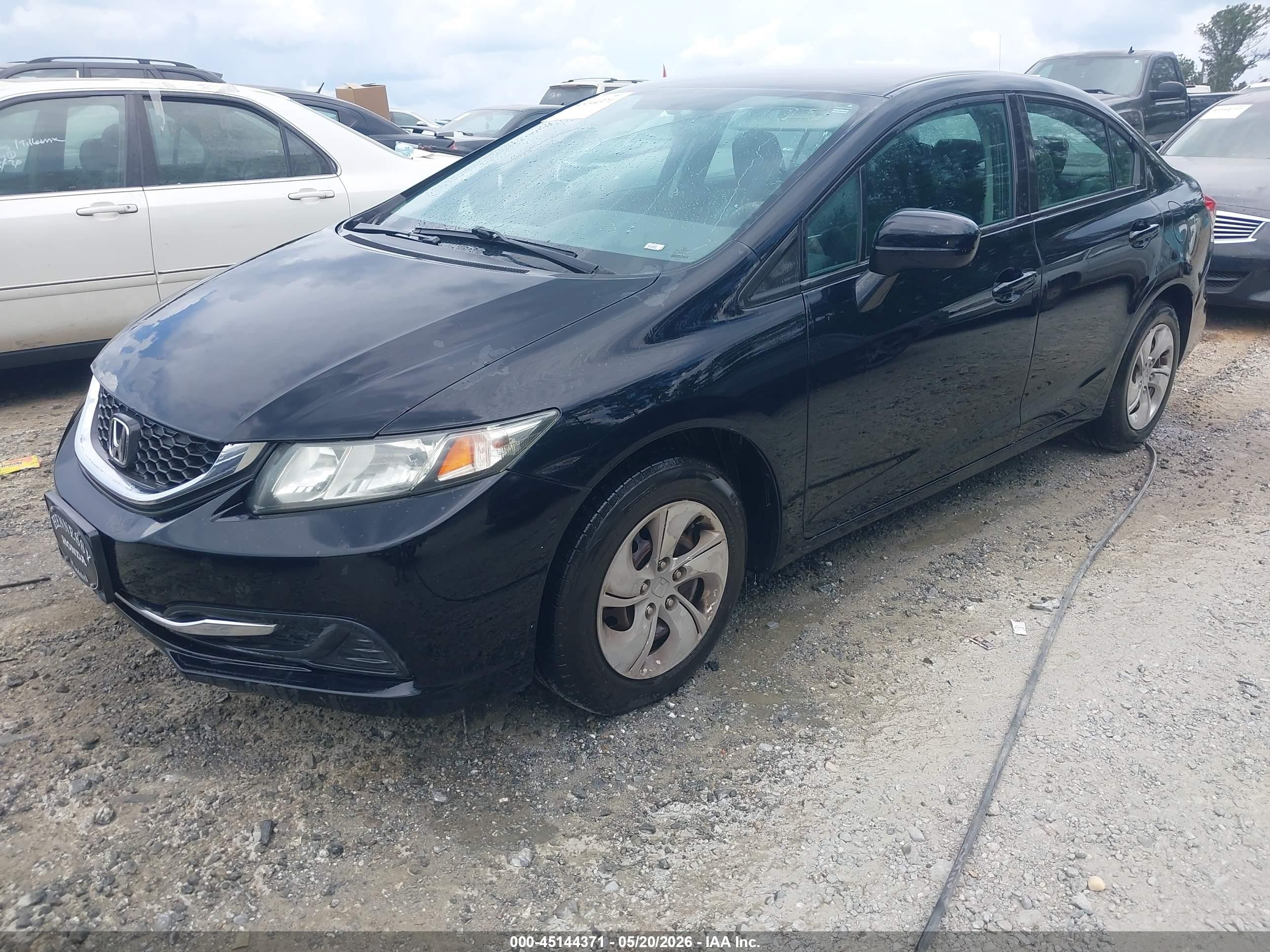 2014 Honda Civic Lx Black vin: 19XFB2F52EE046852