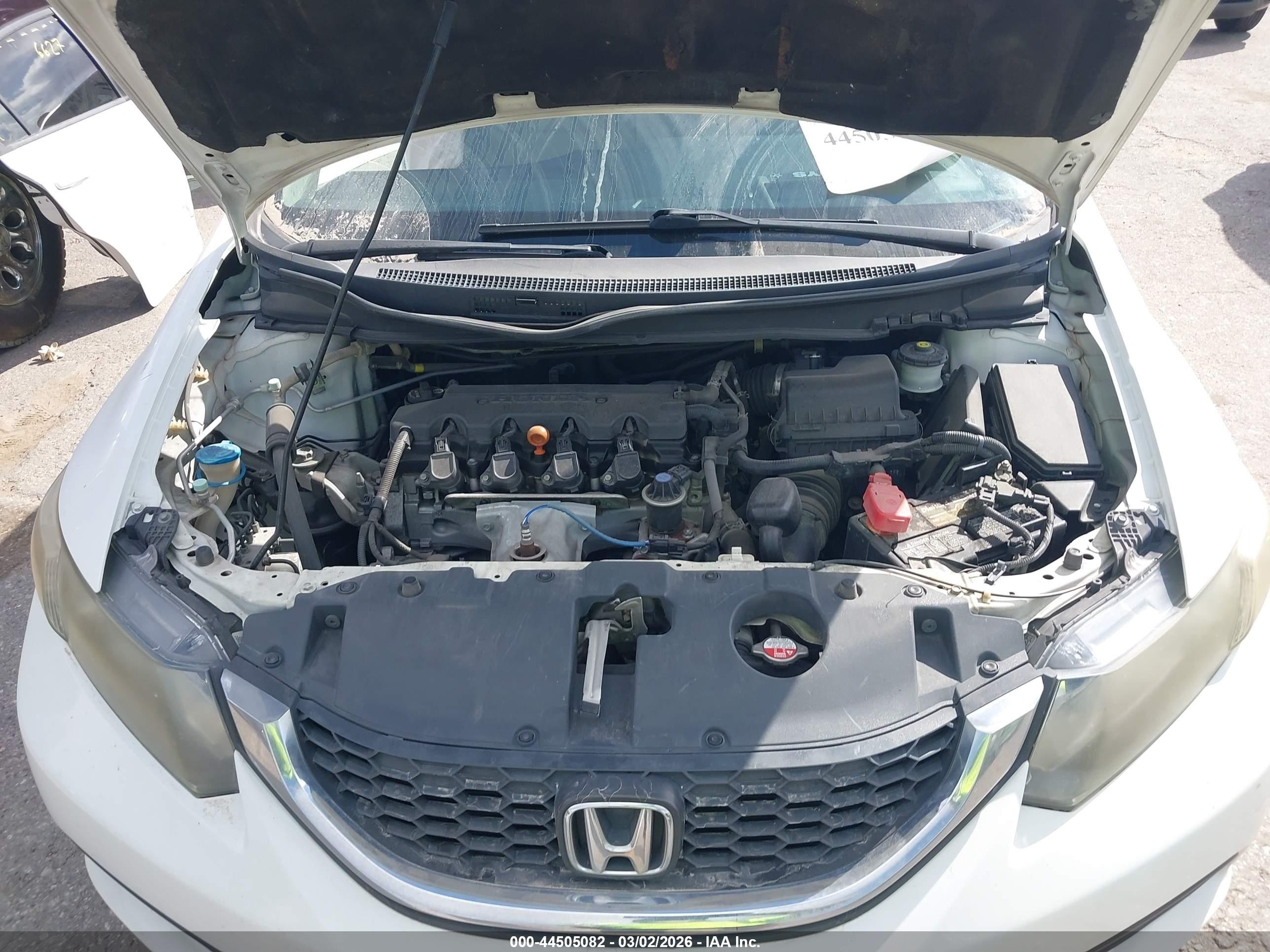 2014 Honda Civic Lx White vin: 19XFB2F52EE052571