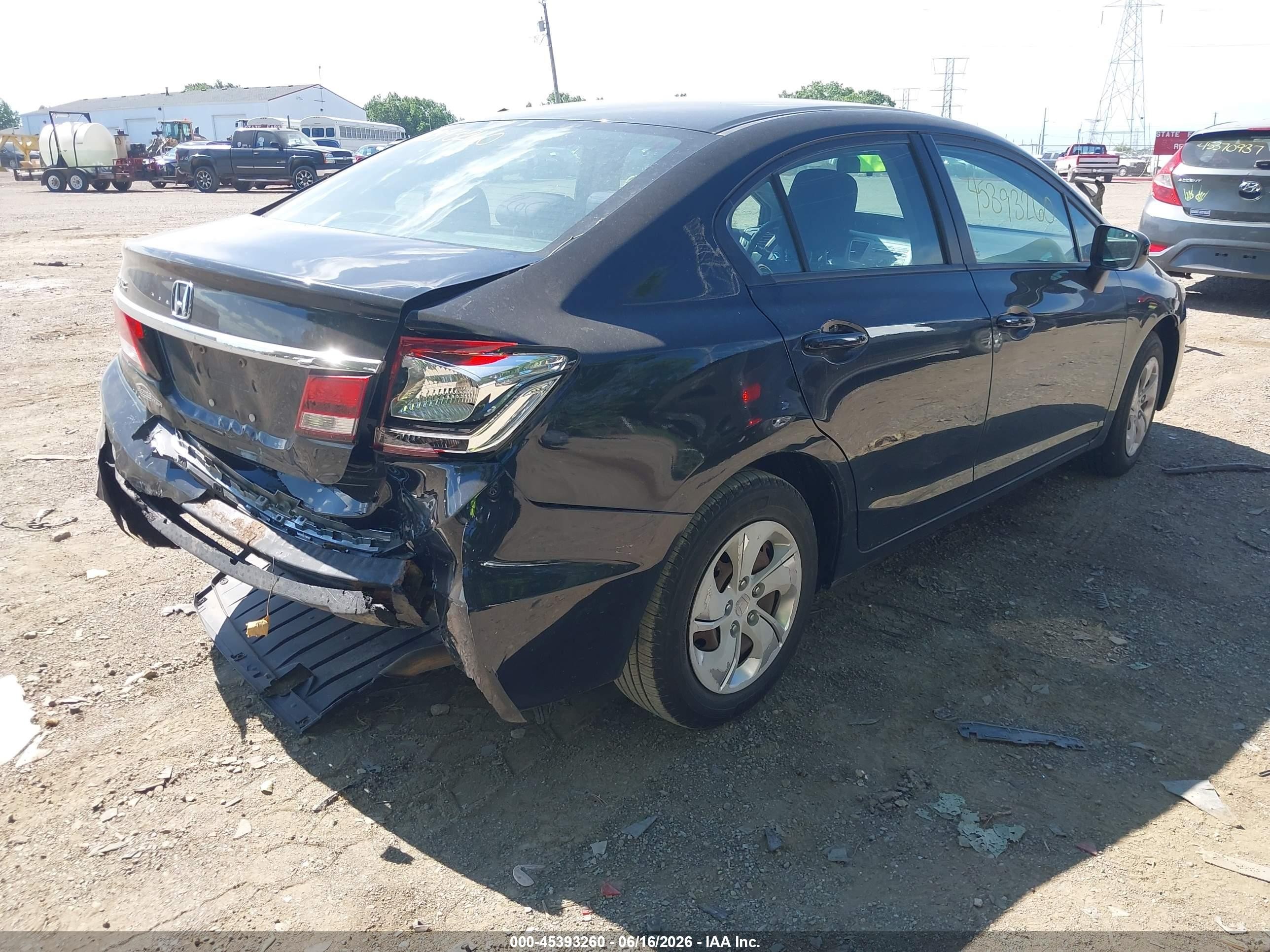 2014 Honda Civic Lx Black vin: 19XFB2F52EE053834