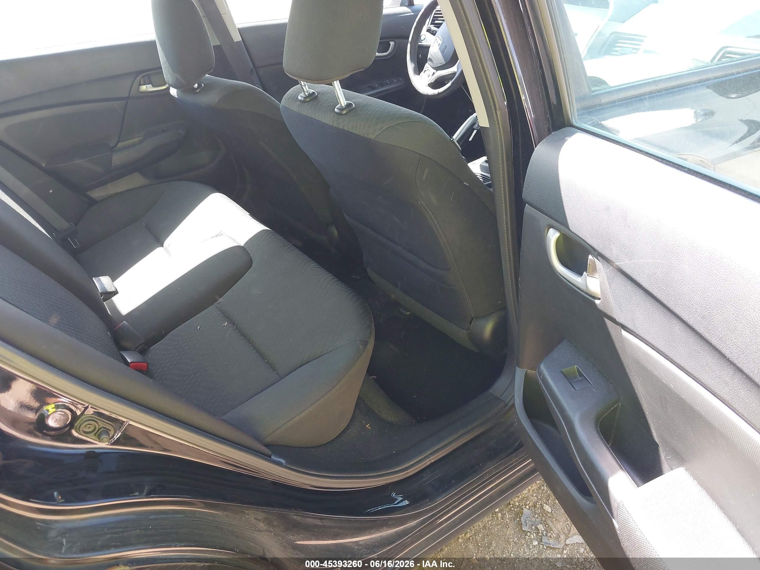 2014 Honda Civic Lx Black vin: 19XFB2F52EE053834