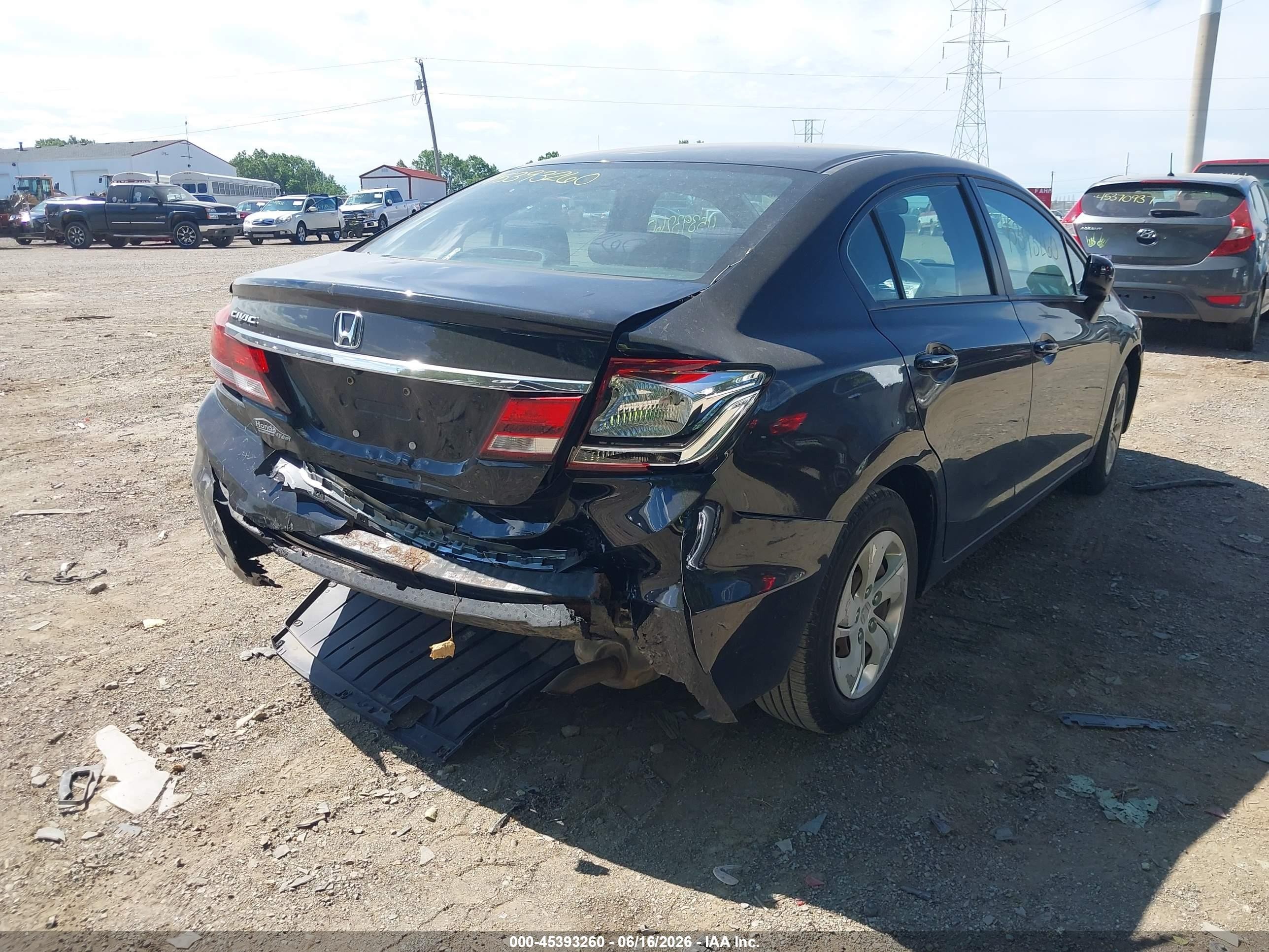 2014 Honda Civic Lx Black vin: 19XFB2F52EE053834