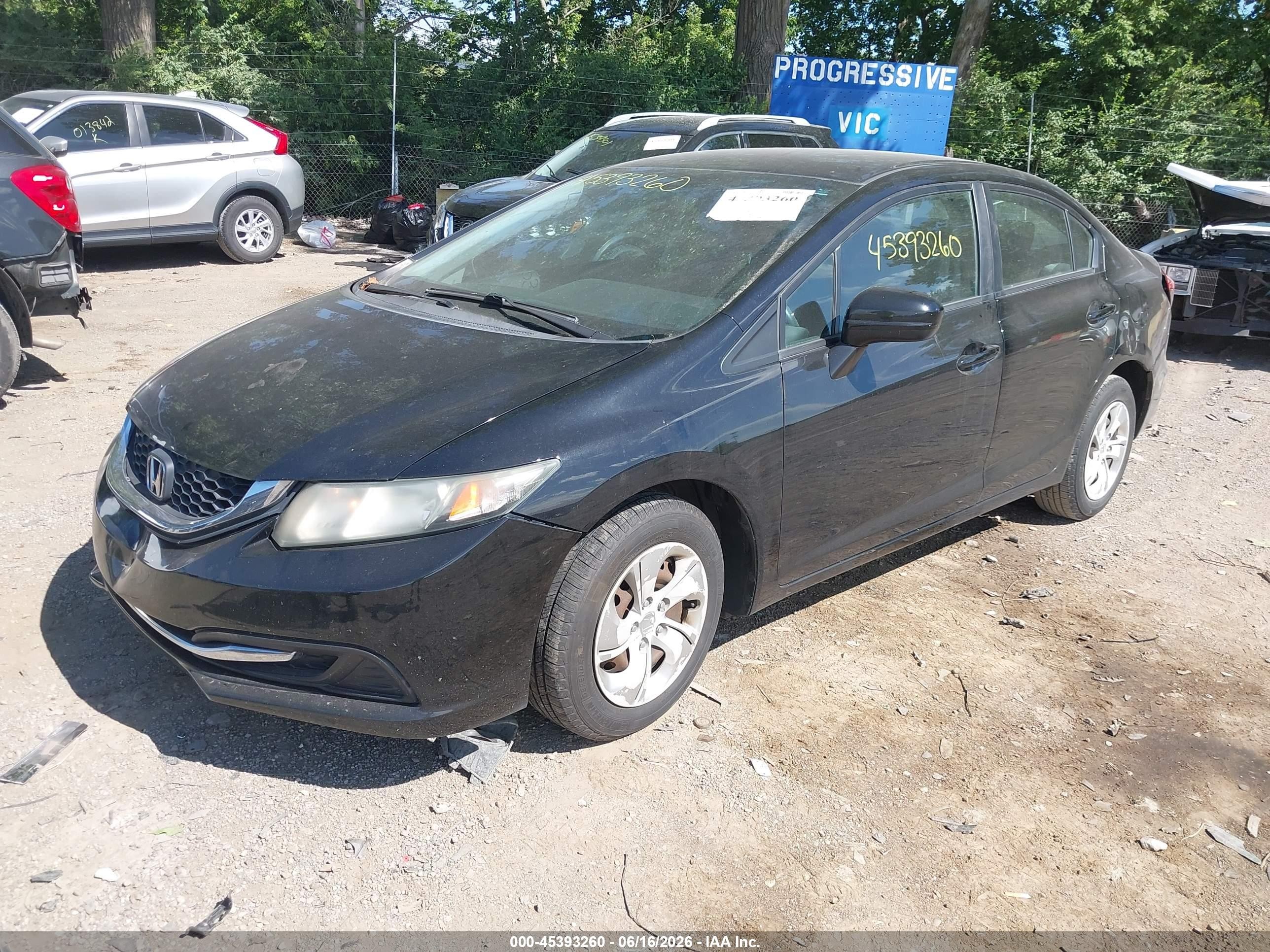 2014 Honda Civic Lx Black vin: 19XFB2F52EE053834