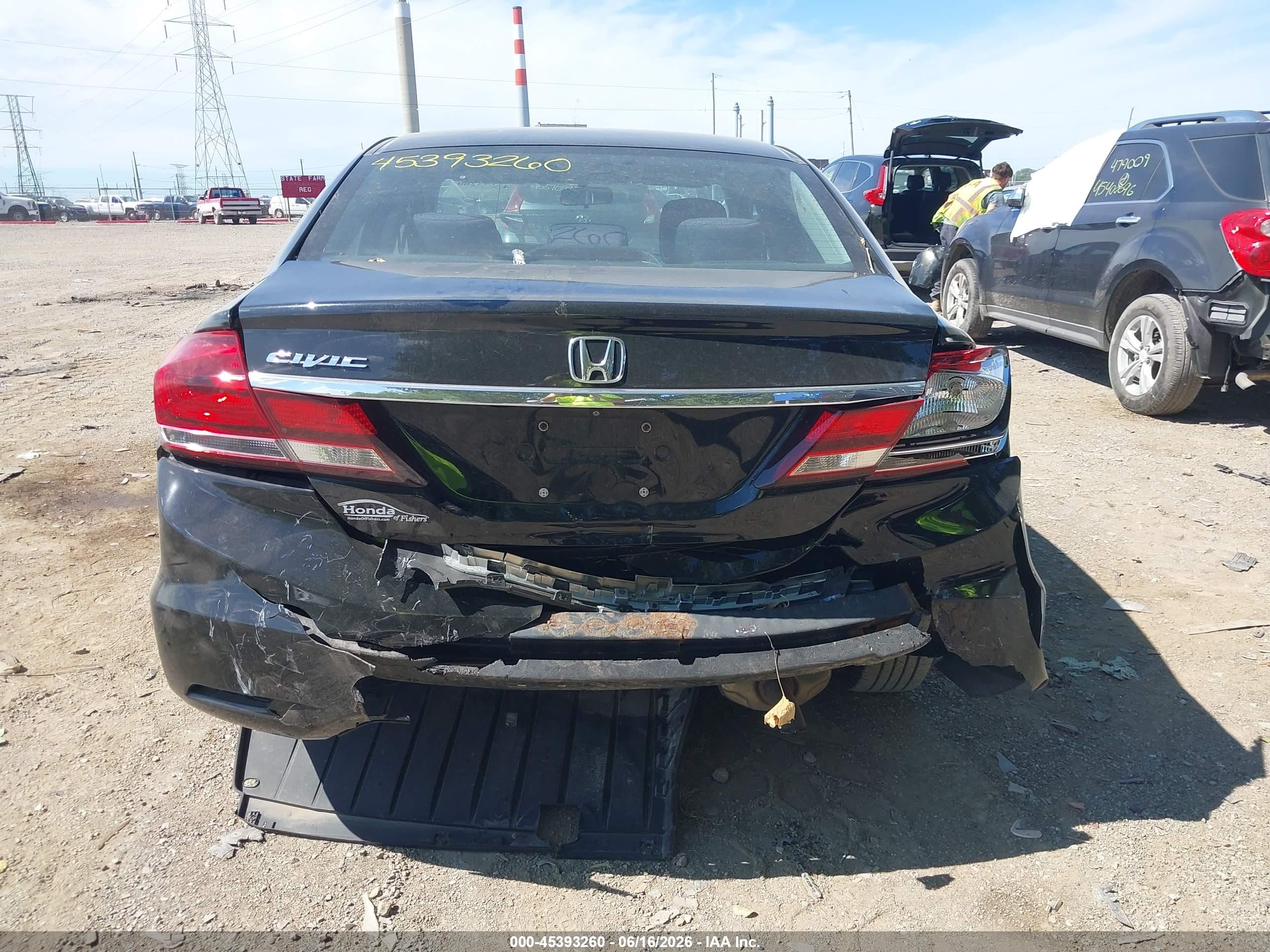 2014 Honda Civic Lx Black vin: 19XFB2F52EE053834