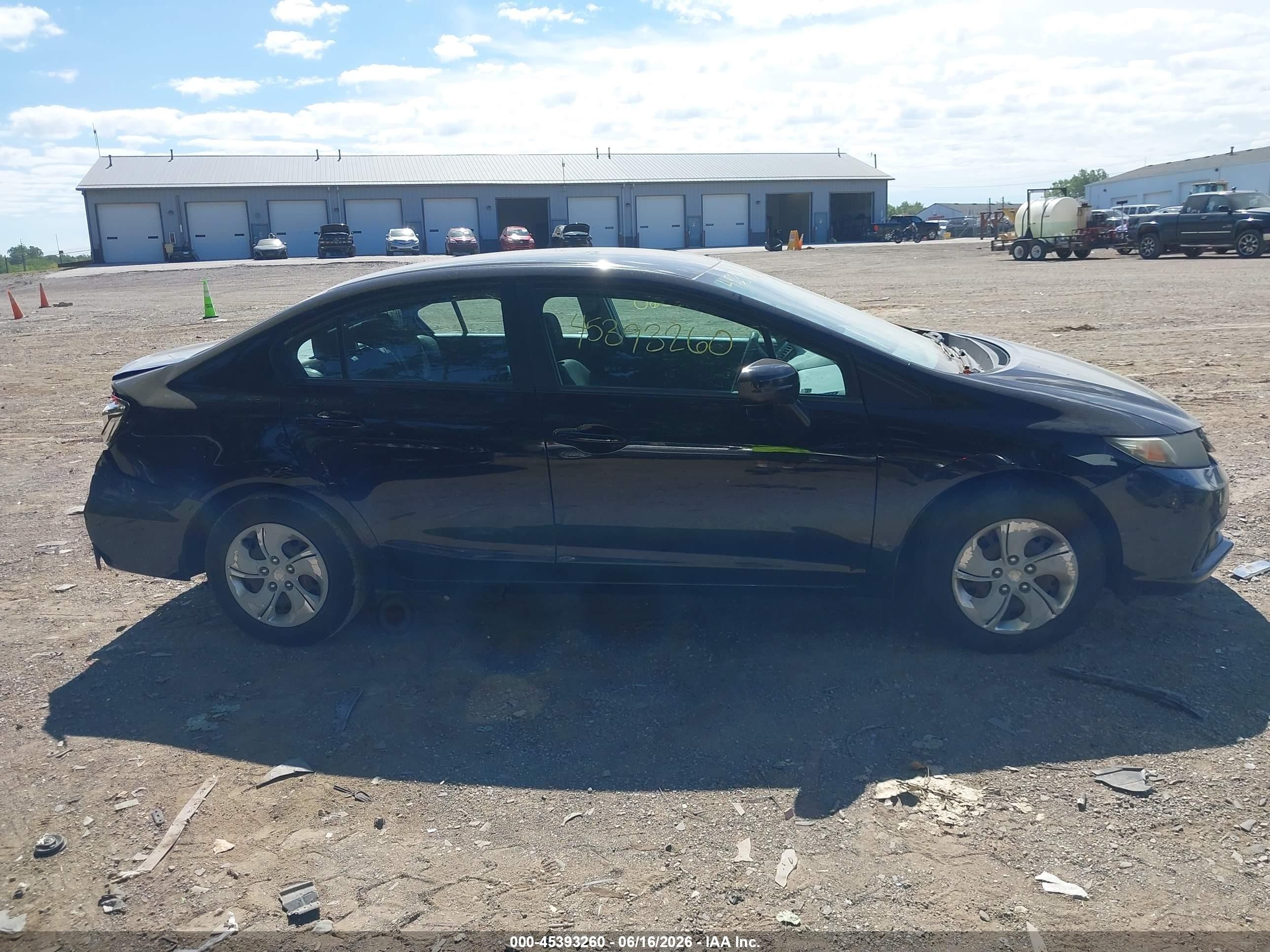 2014 Honda Civic Lx Black vin: 19XFB2F52EE053834
