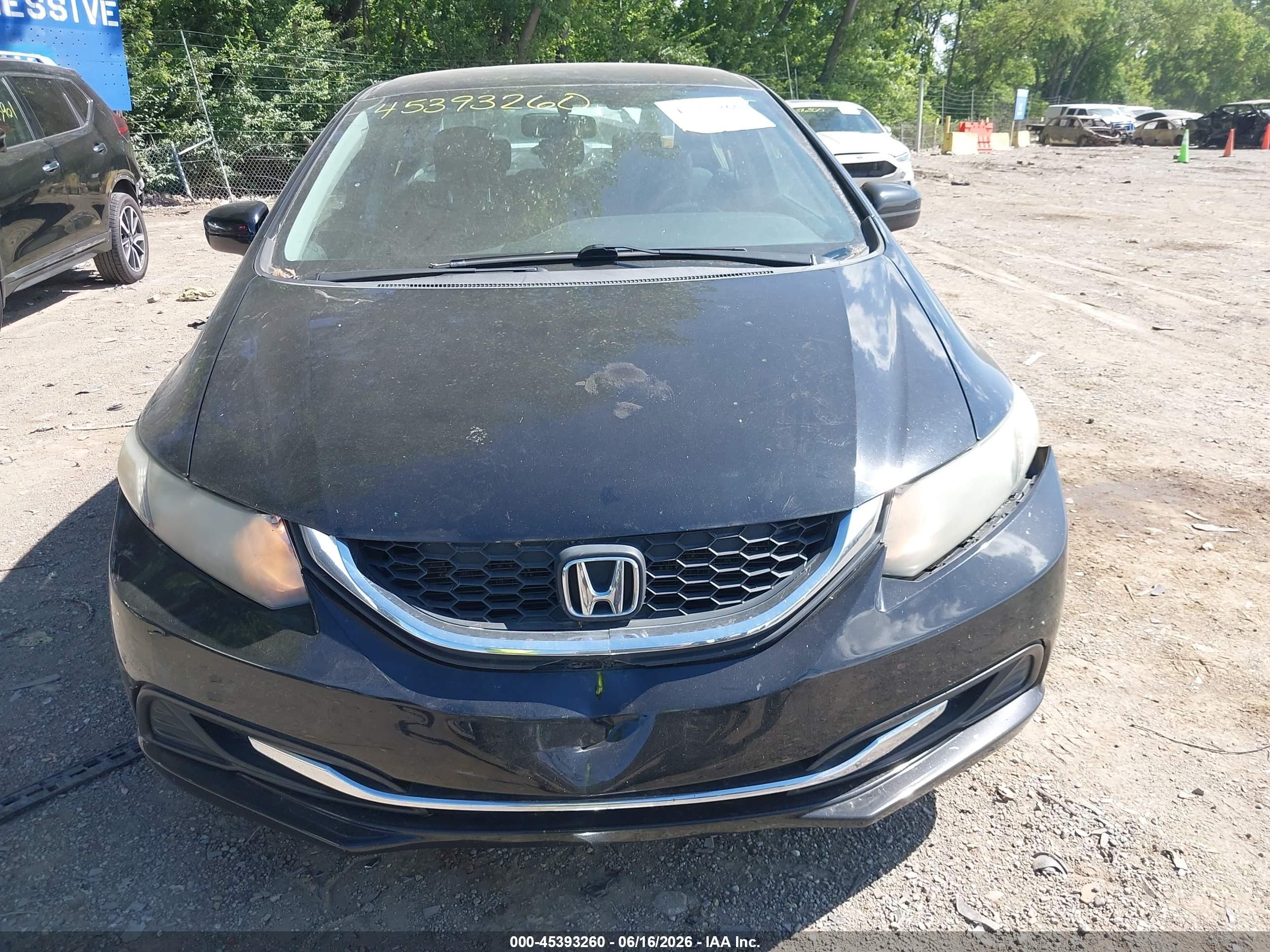 2014 Honda Civic Lx Black vin: 19XFB2F52EE053834