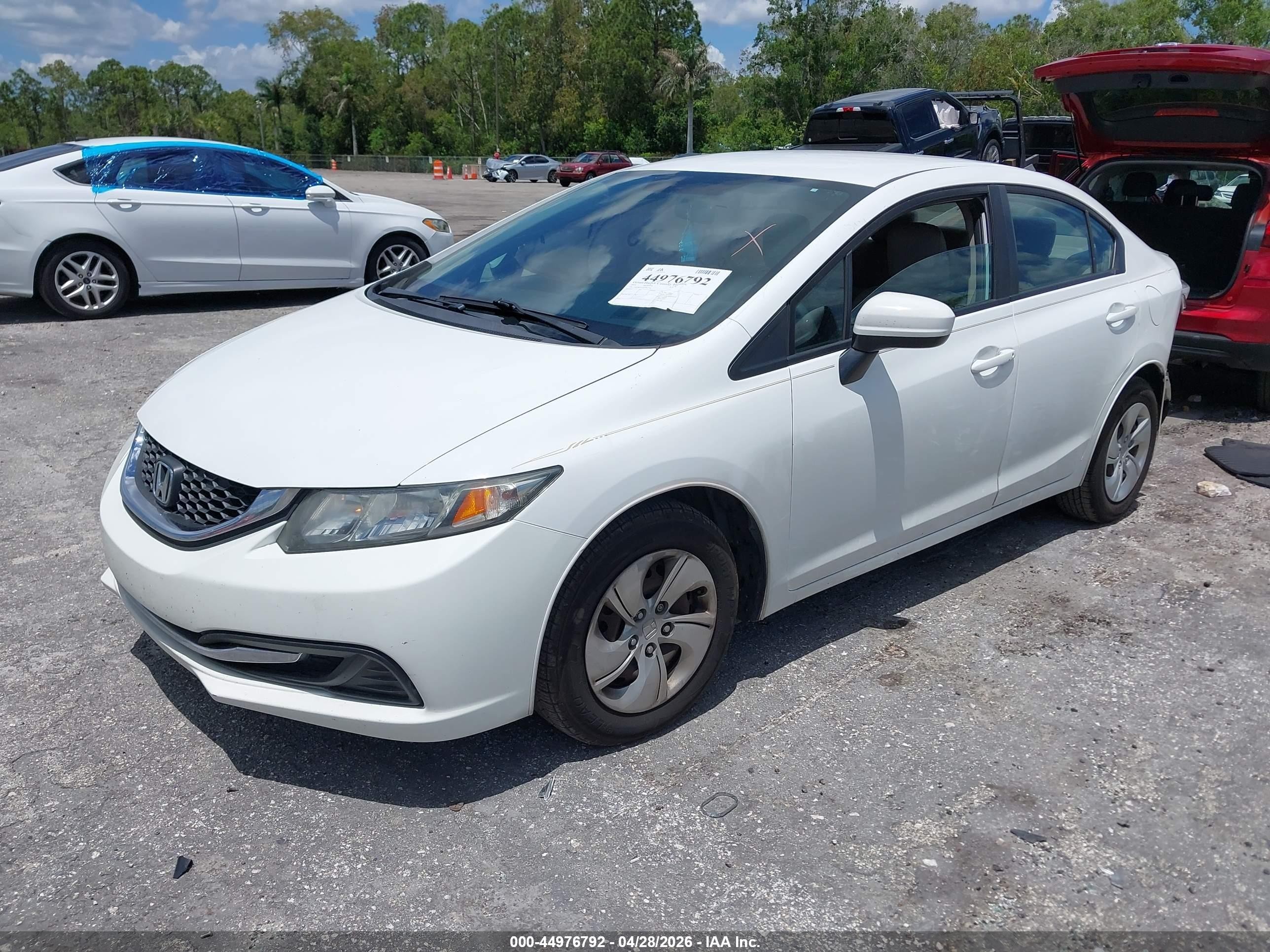 2014 Honda Civic Lx White vin: 19XFB2F52EE062758