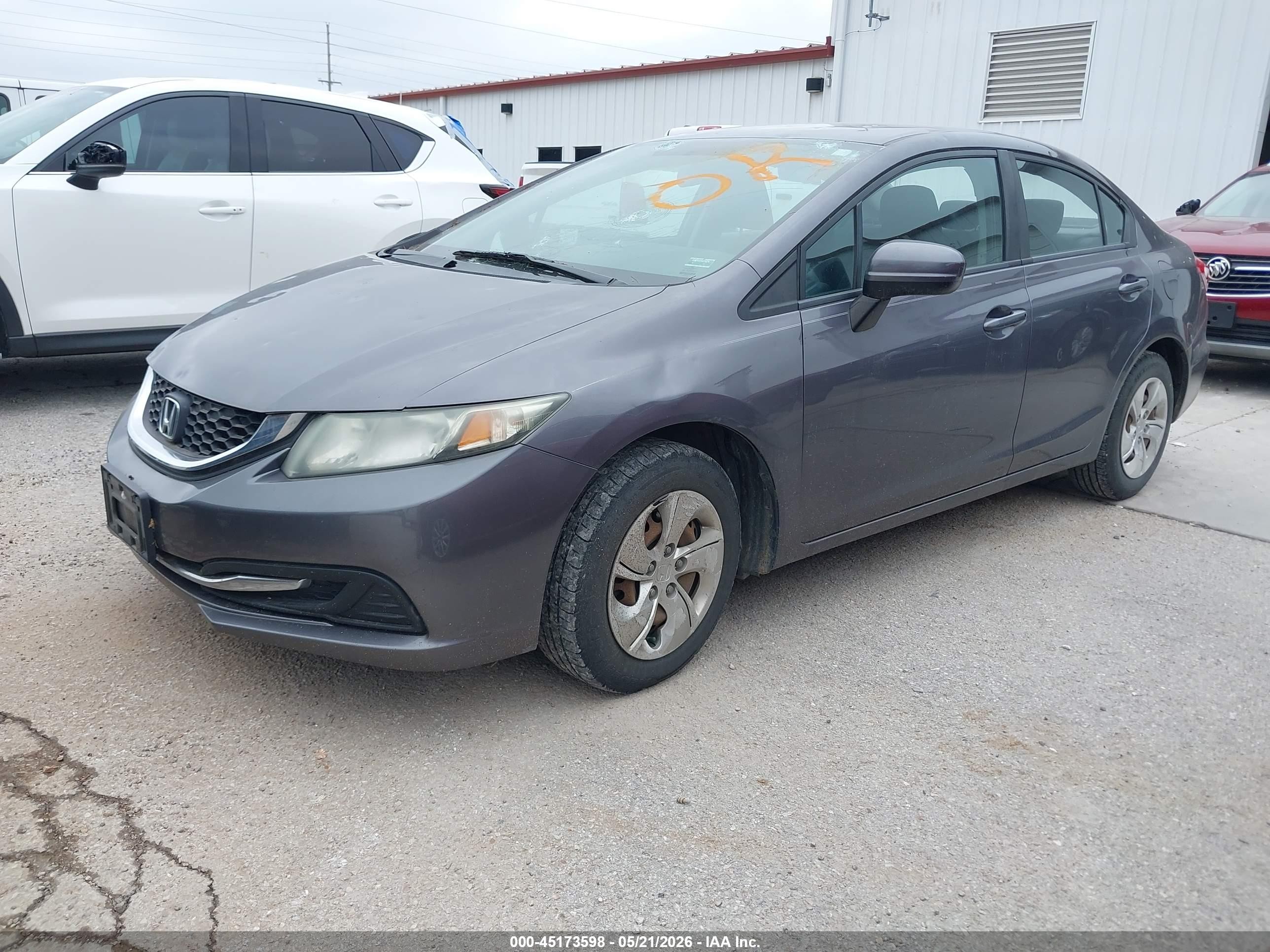 2014 Honda Civic Lx Gray vin: 19XFB2F52EE069032