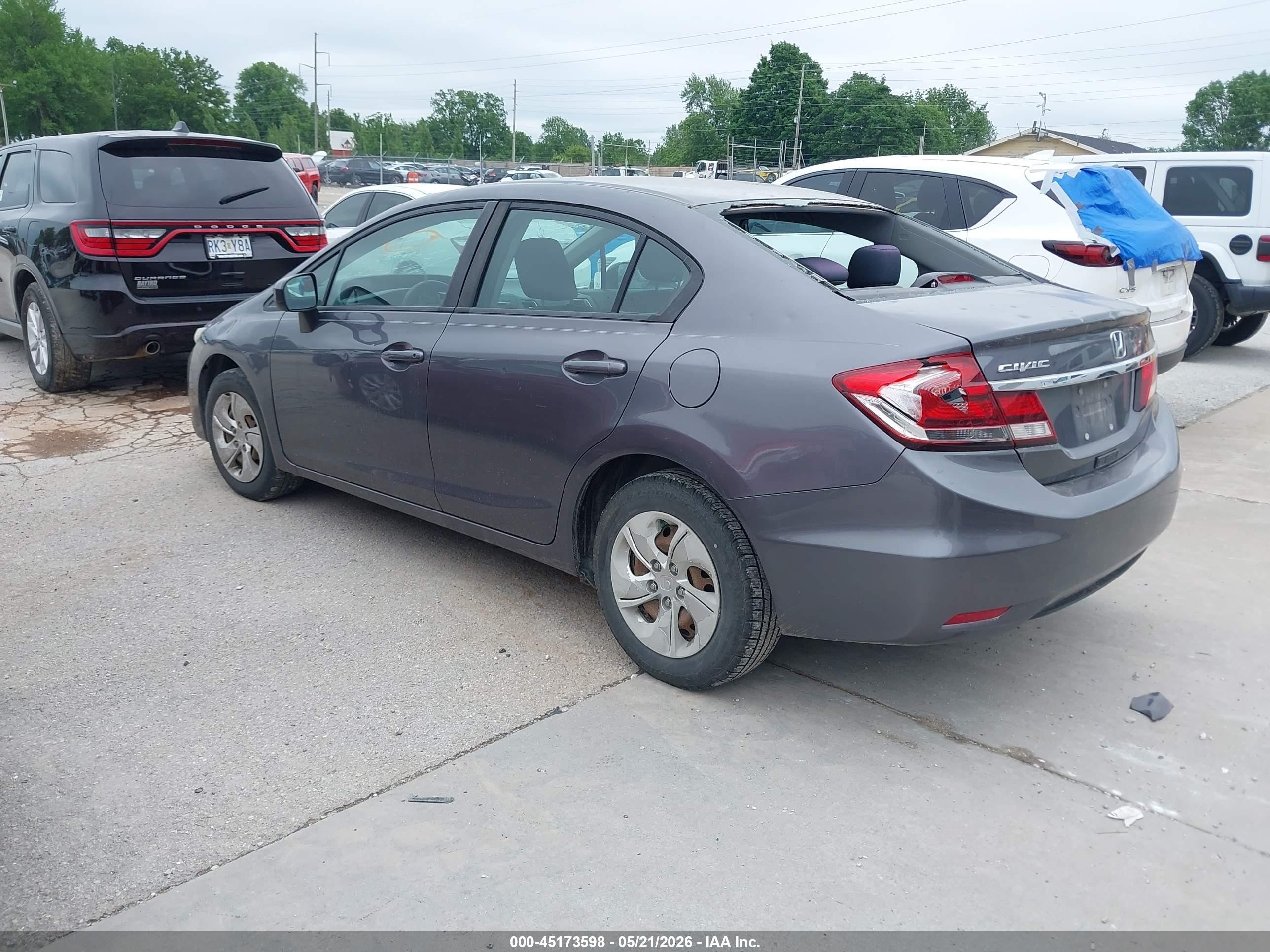 2014 Honda Civic Lx Gray vin: 19XFB2F52EE069032