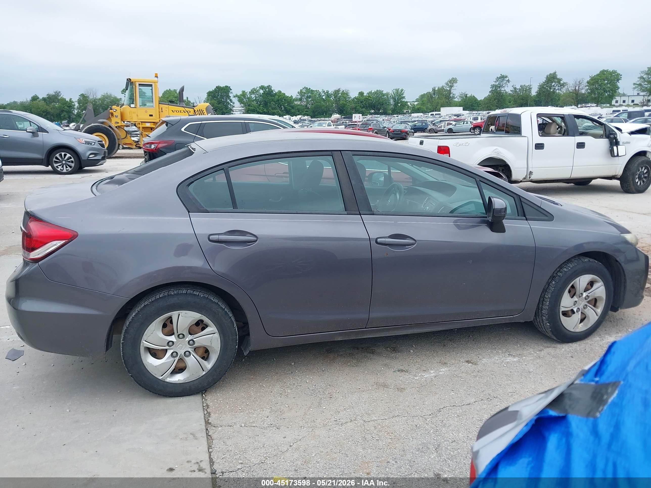 2014 Honda Civic Lx Gray vin: 19XFB2F52EE069032