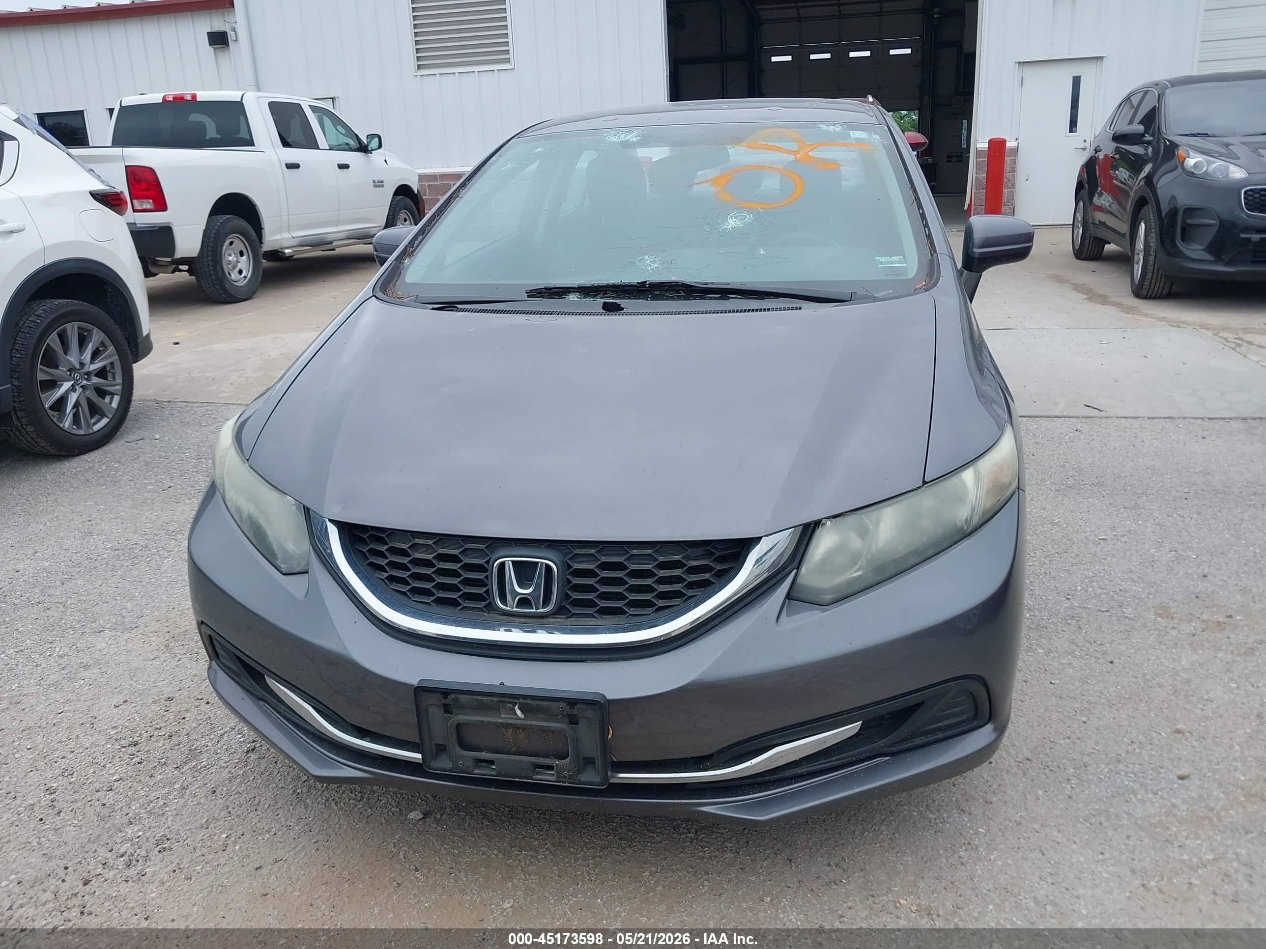 2014 Honda Civic Lx Gray vin: 19XFB2F52EE069032