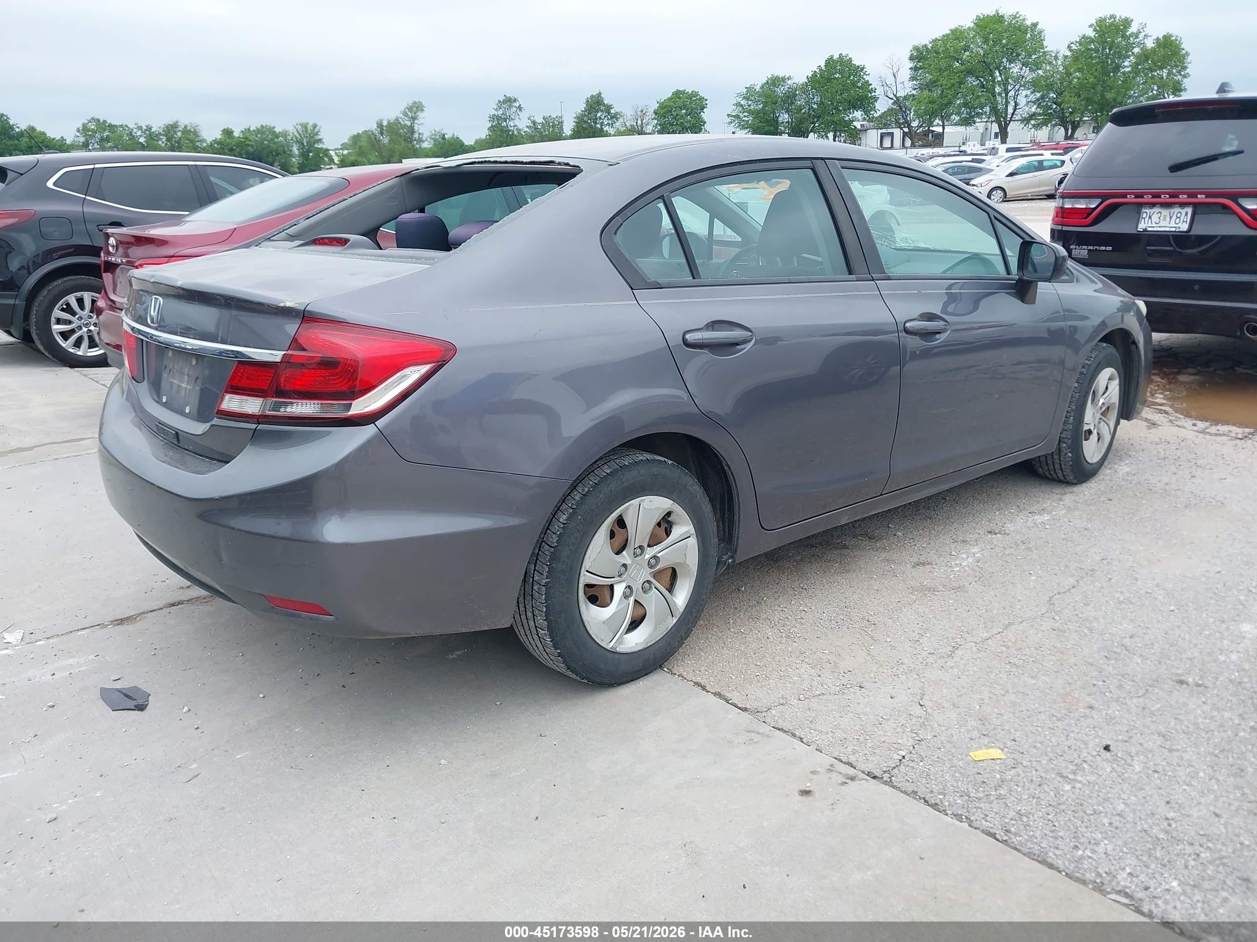 2014 Honda Civic Lx Gray vin: 19XFB2F52EE069032
