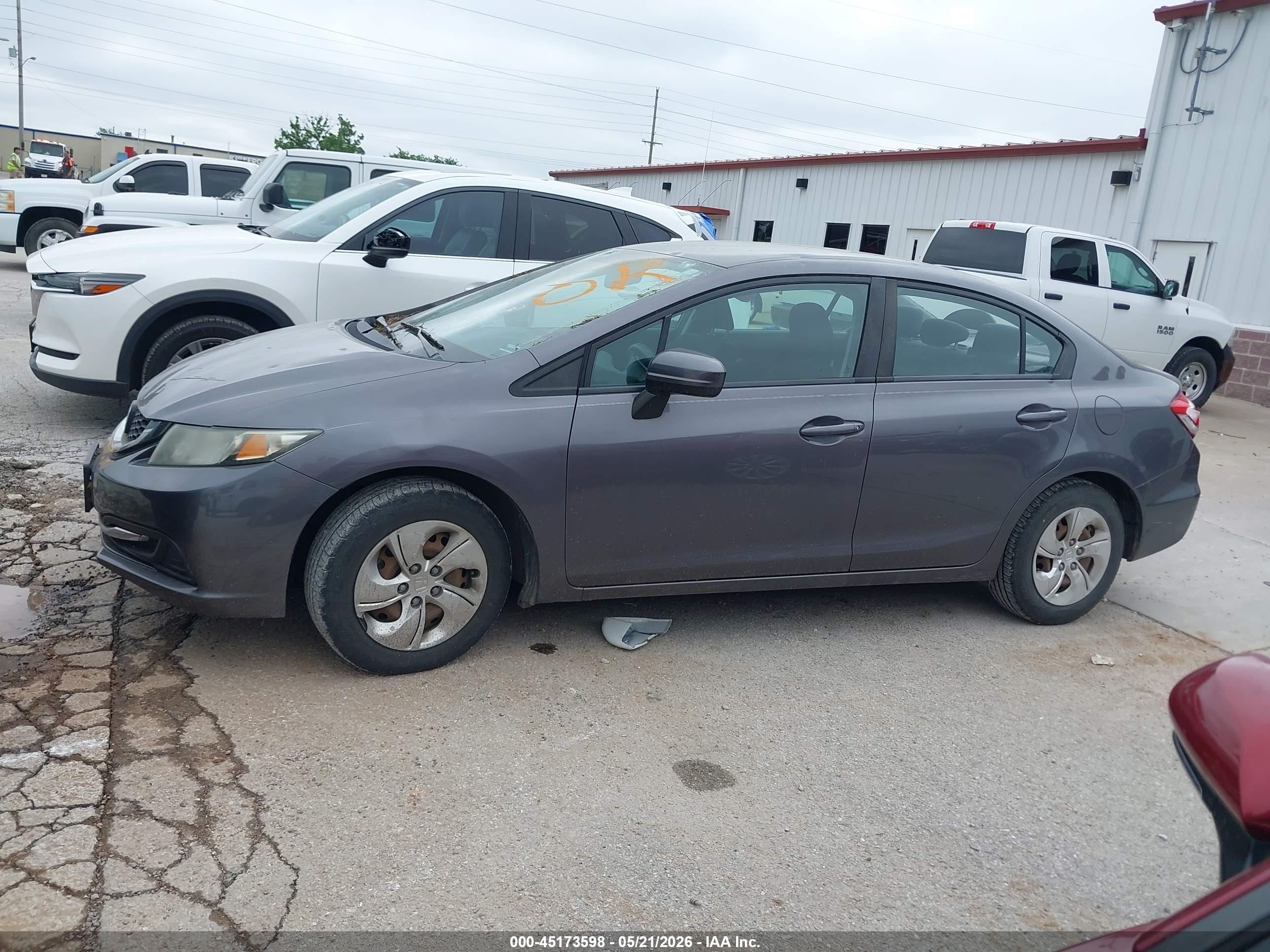 2014 Honda Civic Lx Gray vin: 19XFB2F52EE069032