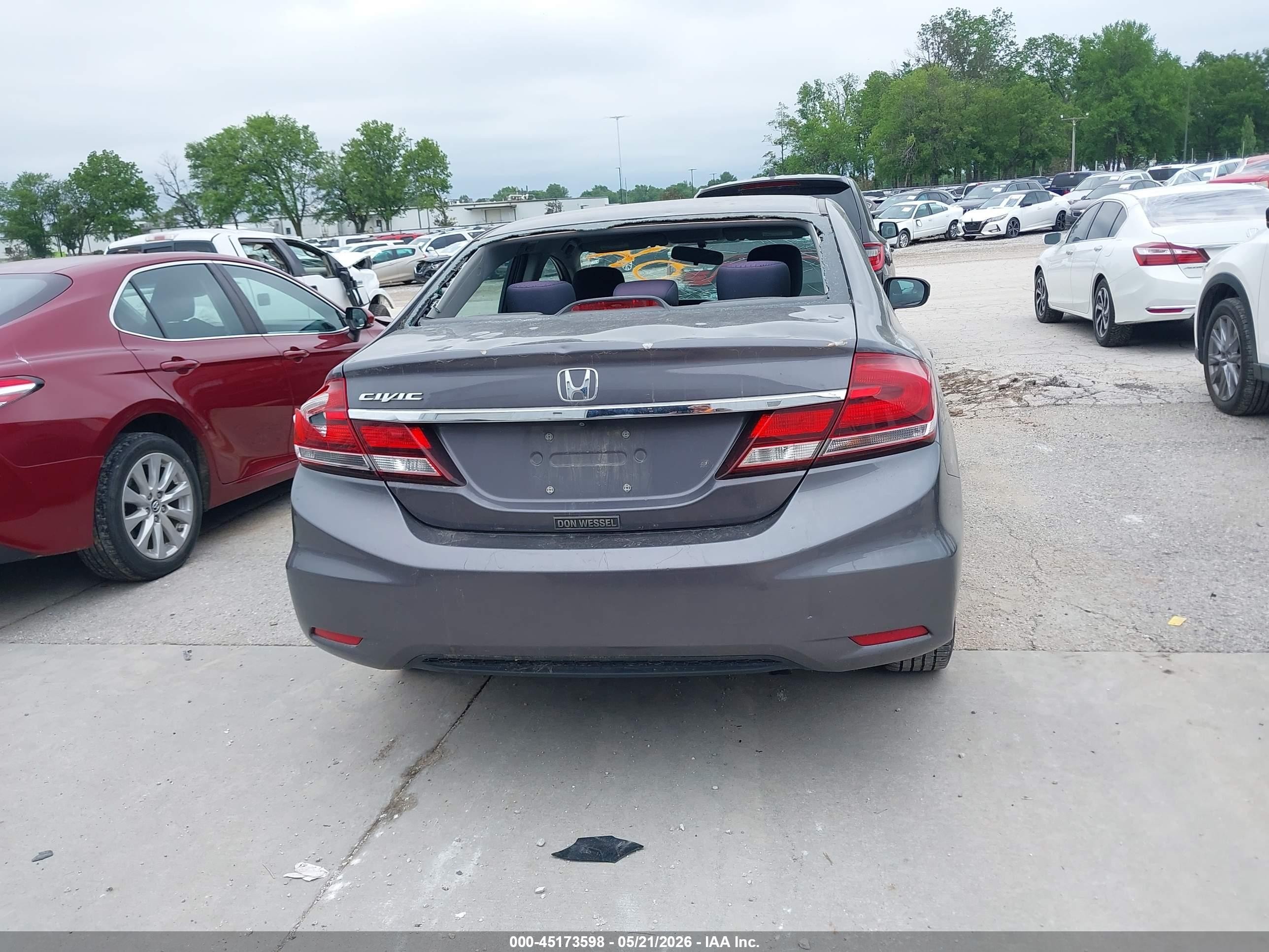 2014 Honda Civic Lx Gray vin: 19XFB2F52EE069032