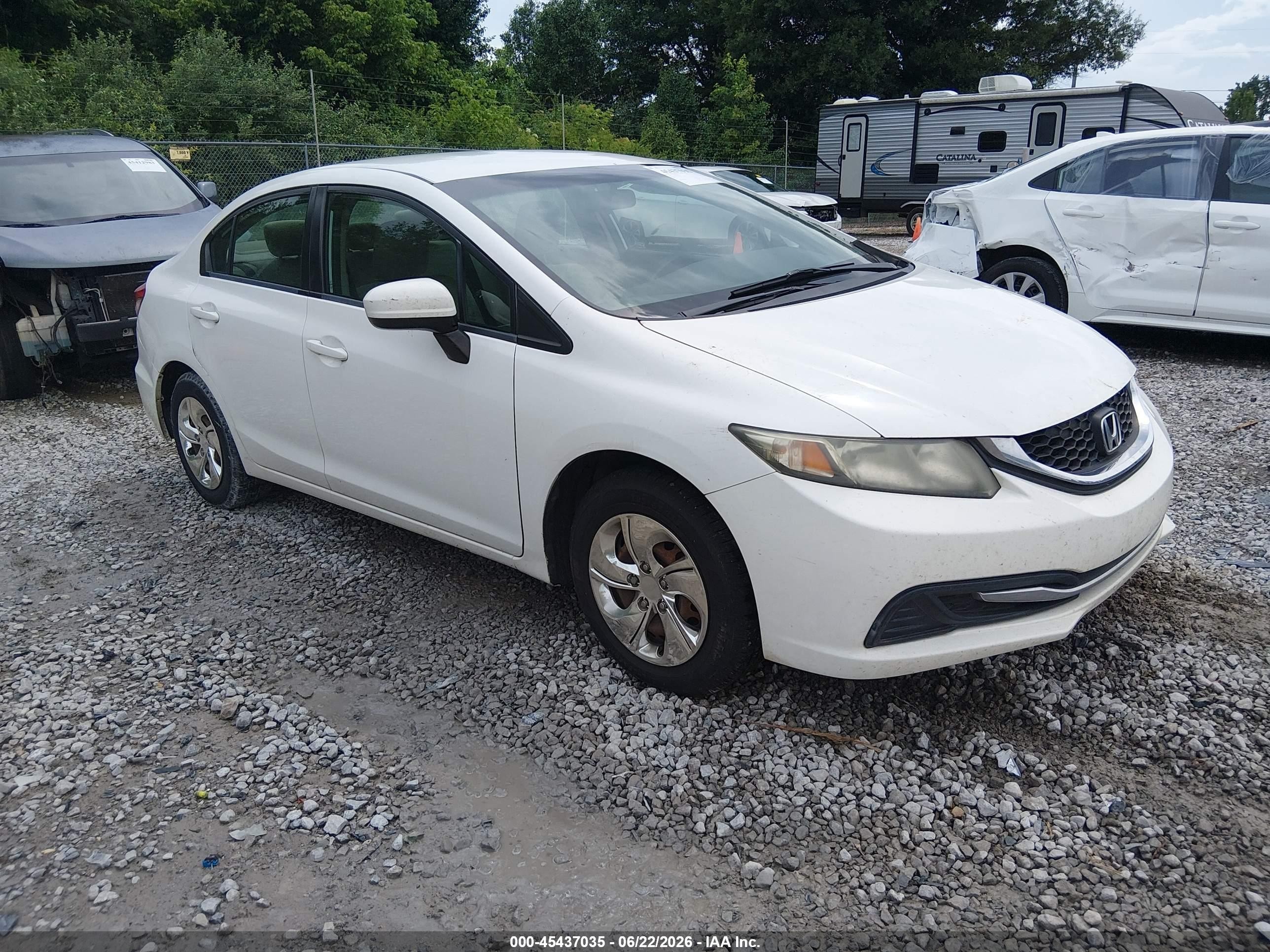 2014 Honda Civic Lx White vin: 19XFB2F52EE080094