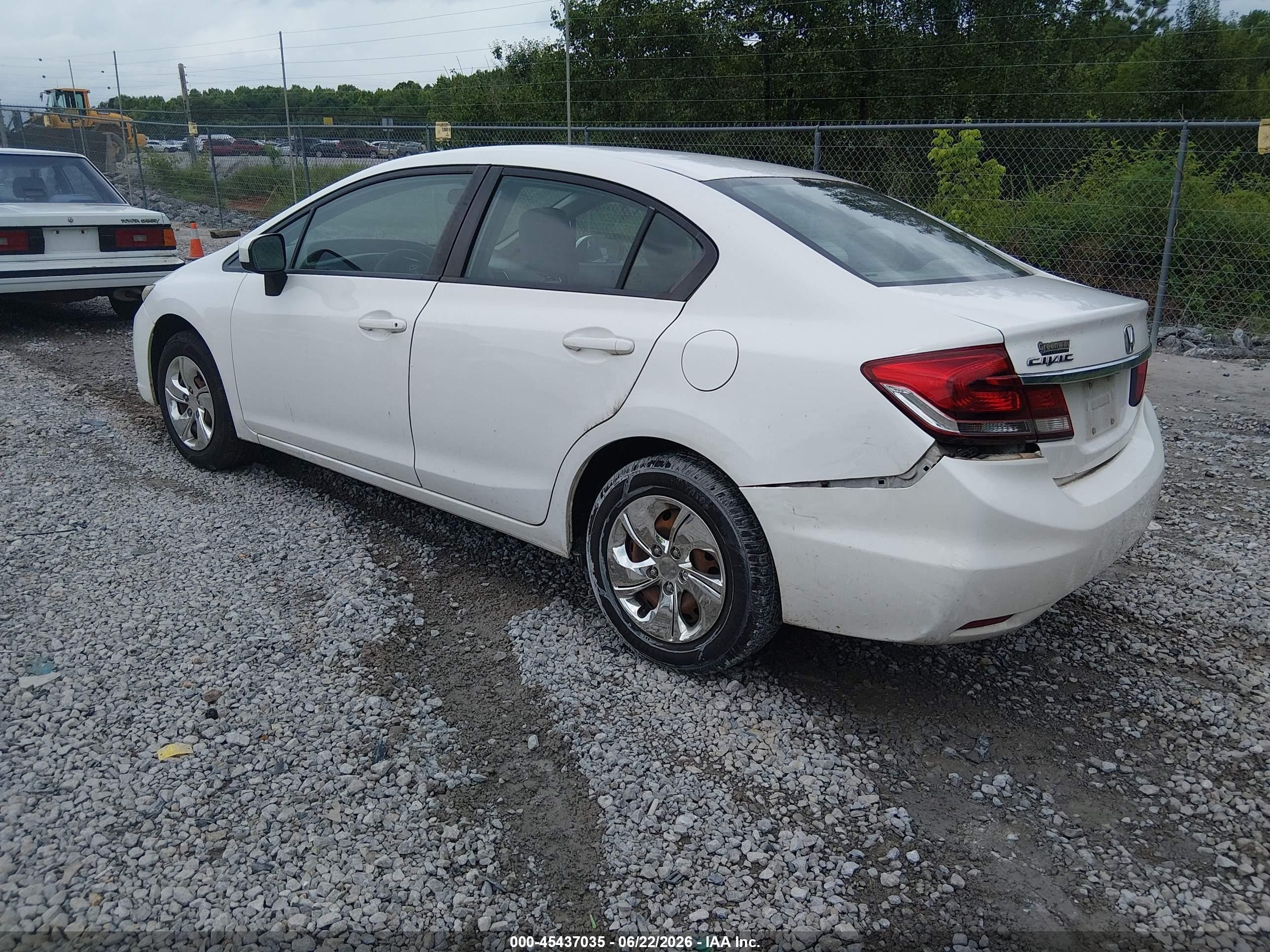 2014 Honda Civic Lx White vin: 19XFB2F52EE080094