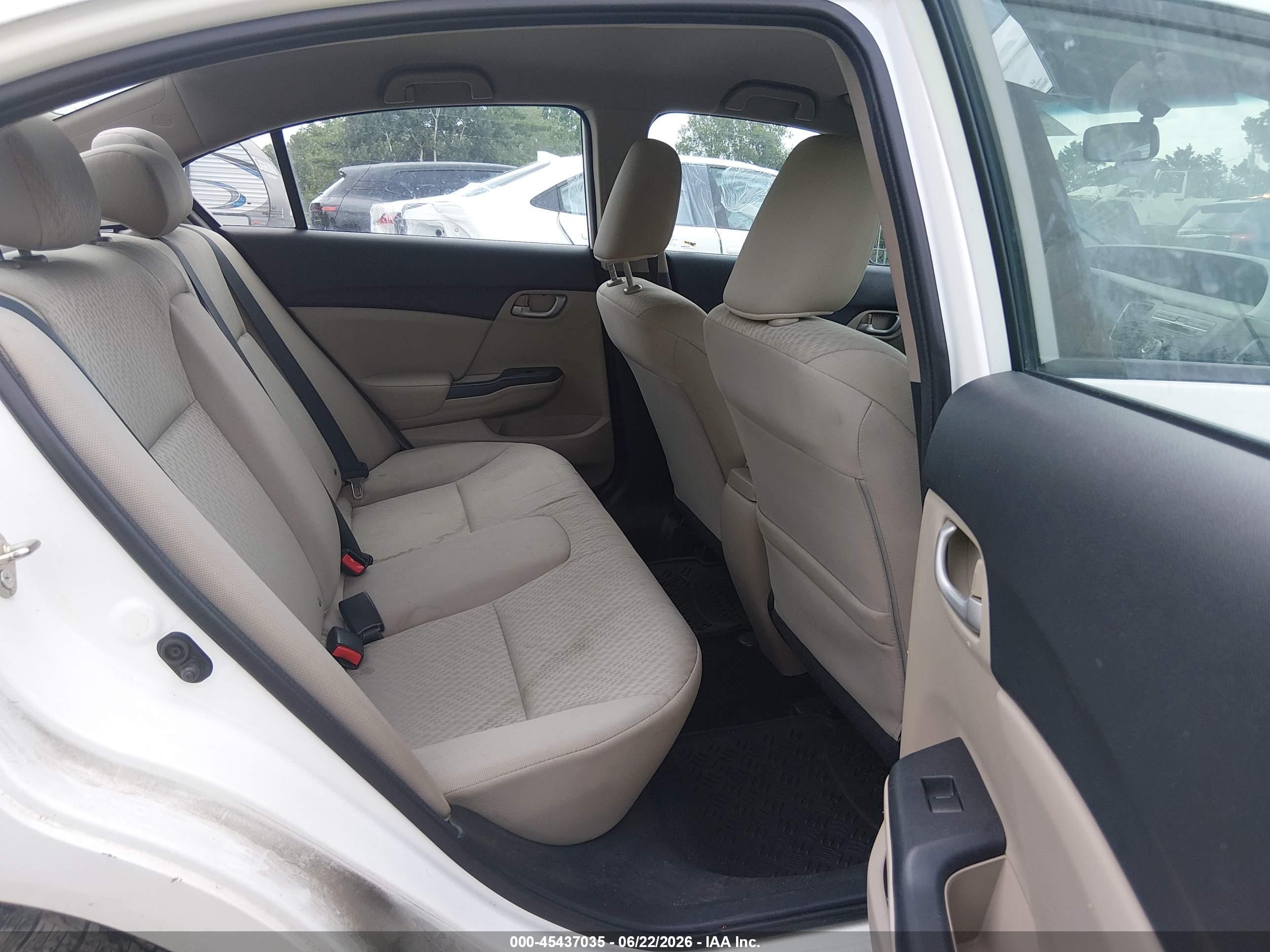 2014 Honda Civic Lx White vin: 19XFB2F52EE080094