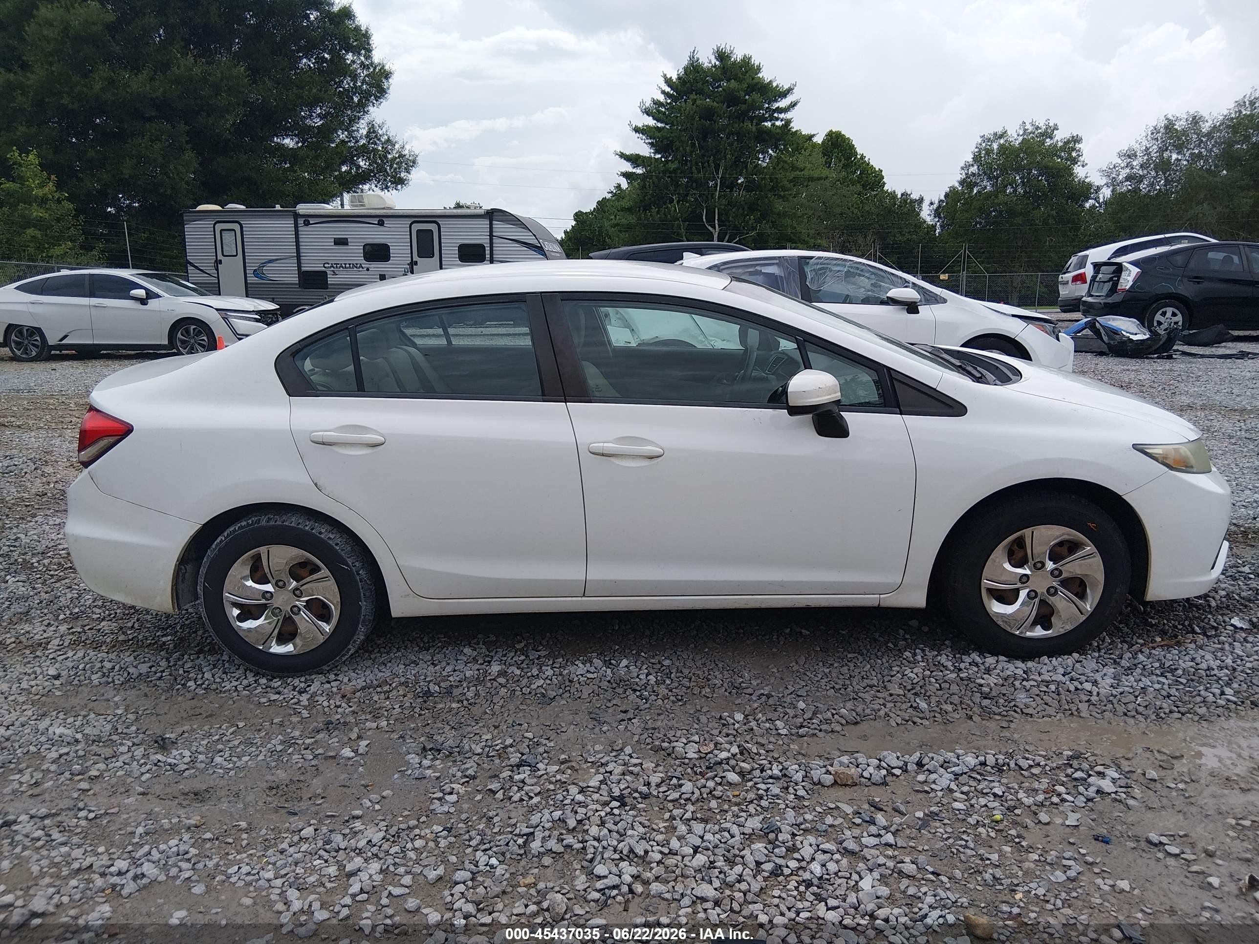 2014 Honda Civic Lx White vin: 19XFB2F52EE080094