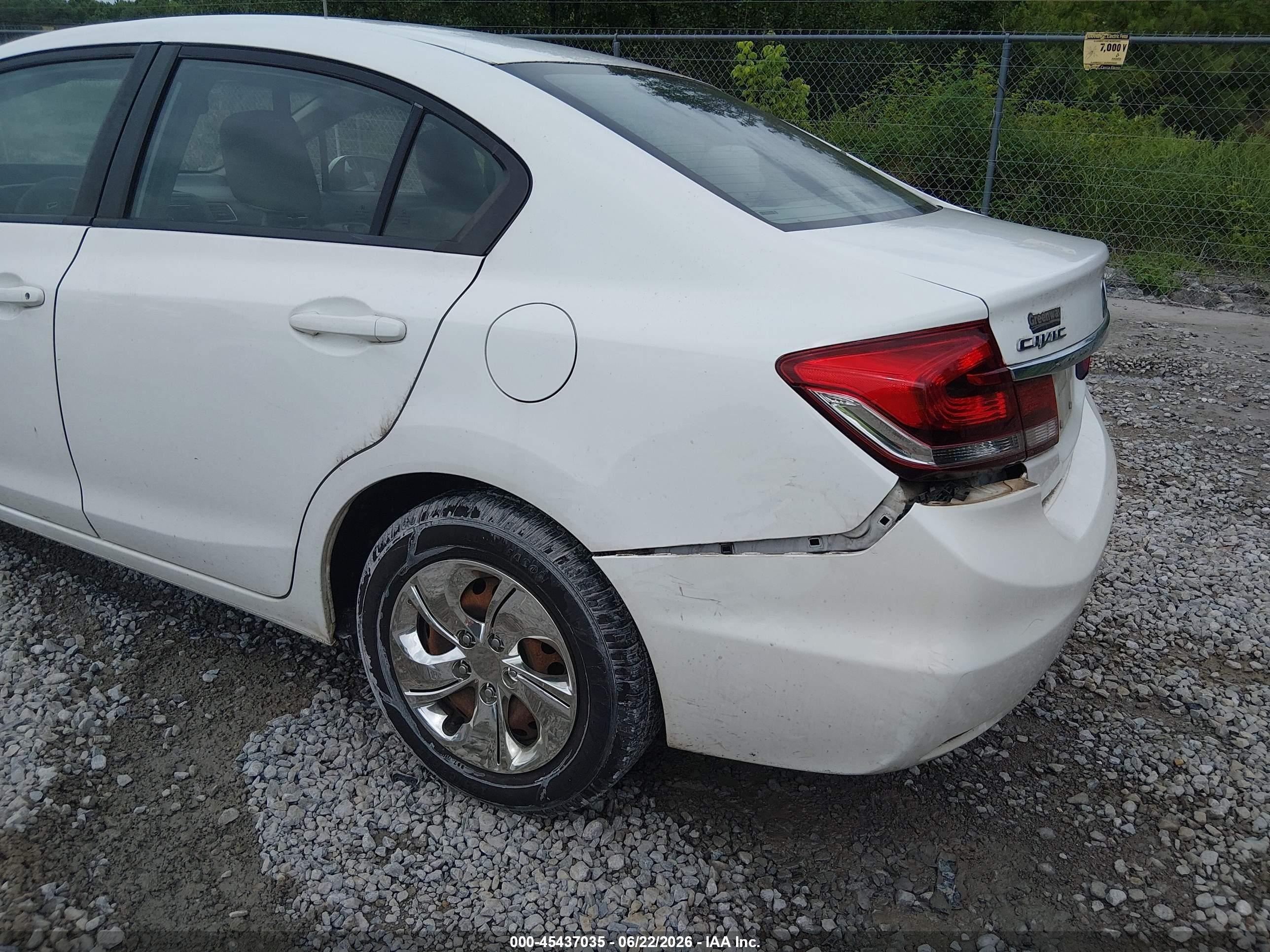2014 Honda Civic Lx White vin: 19XFB2F52EE080094
