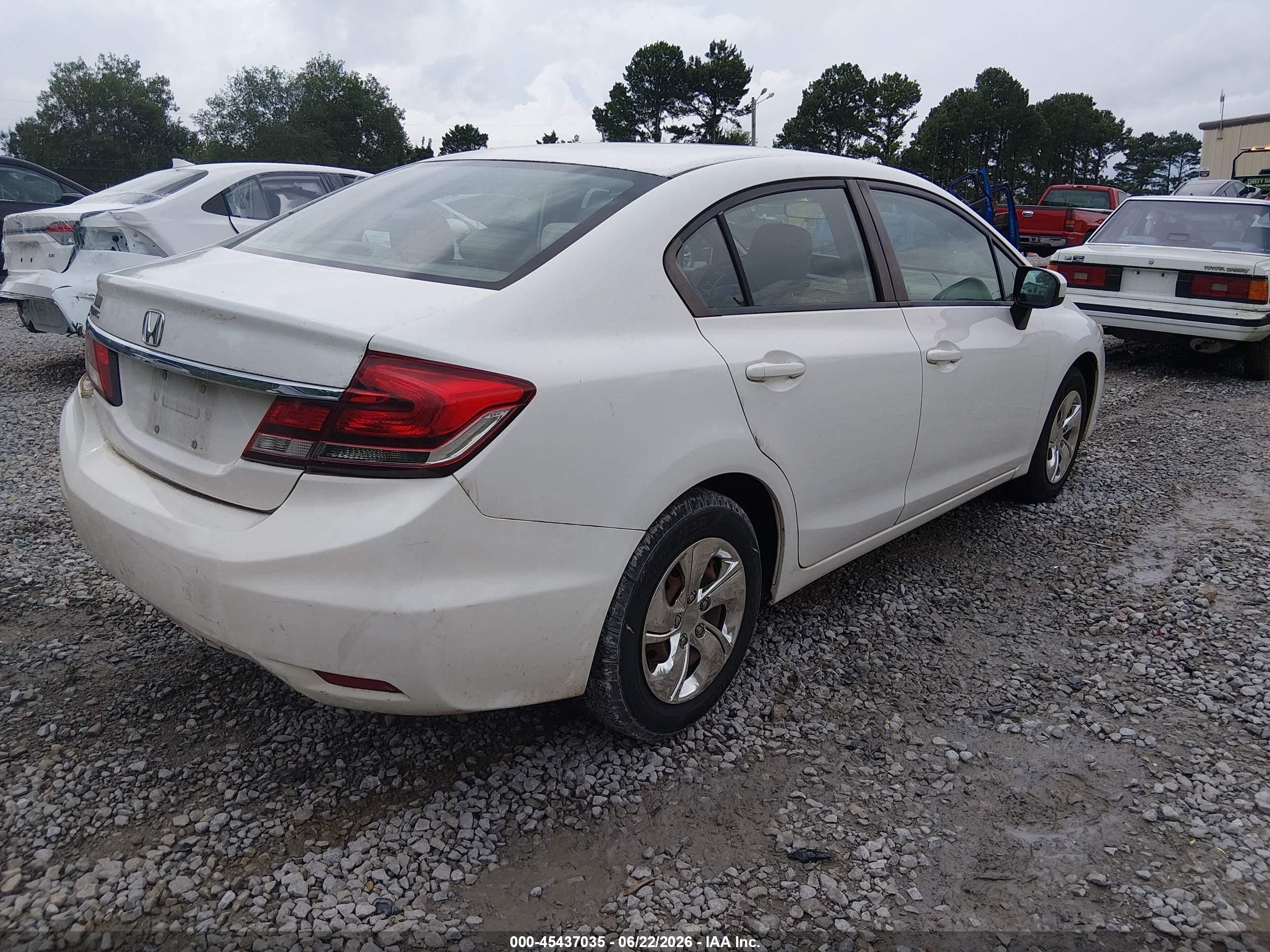 2014 Honda Civic Lx White vin: 19XFB2F52EE080094
