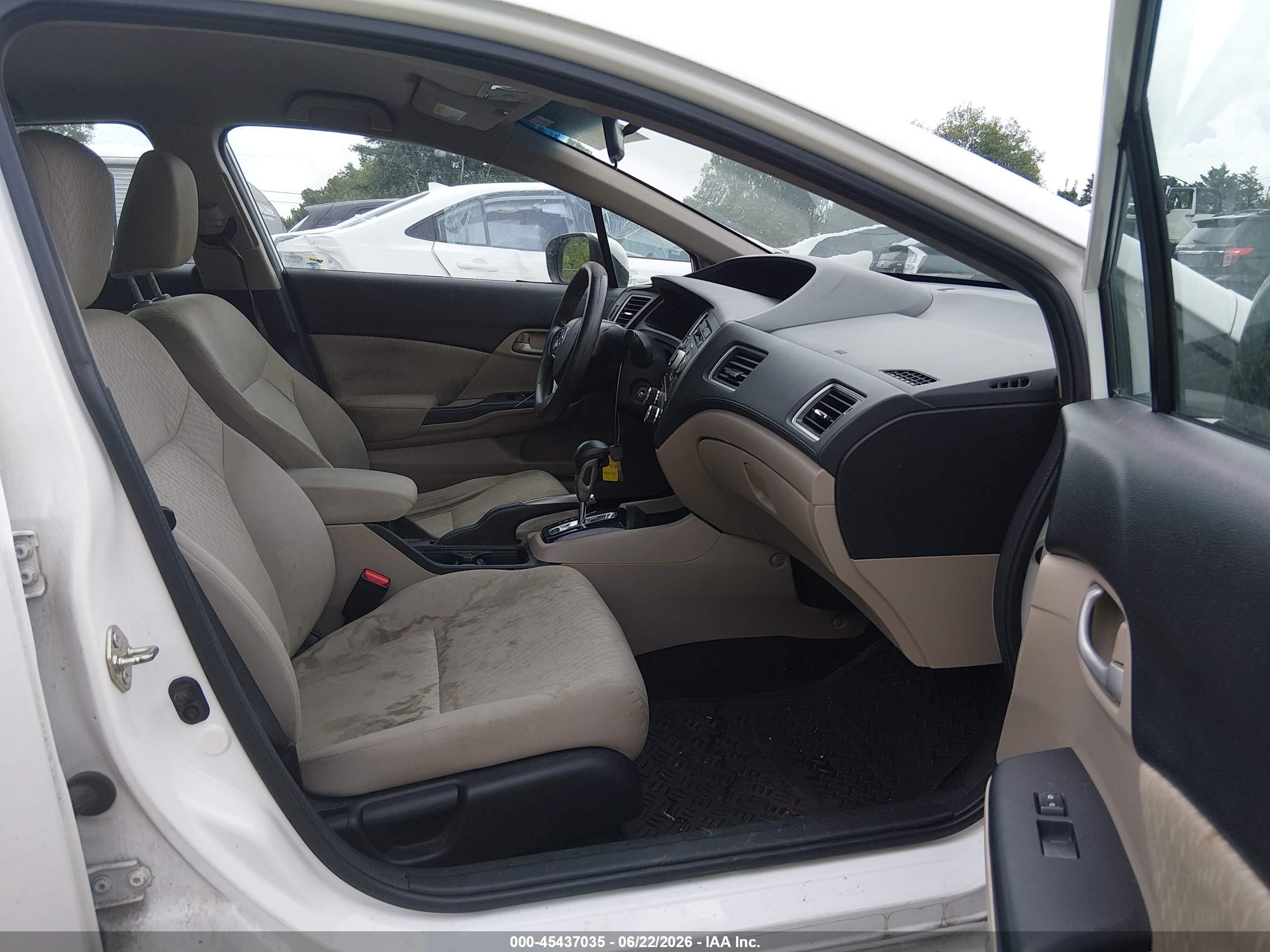 2014 Honda Civic Lx White vin: 19XFB2F52EE080094