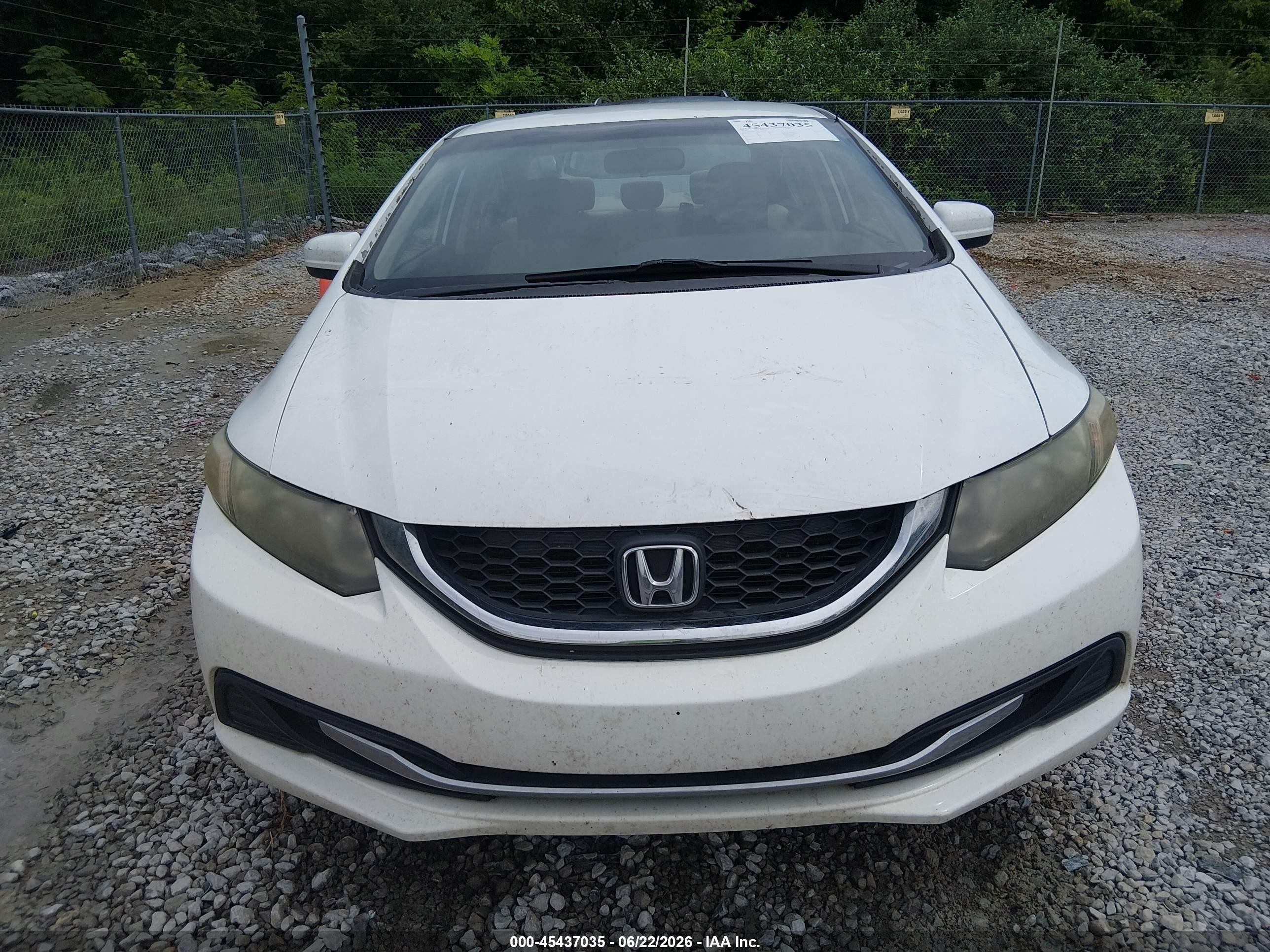 2014 Honda Civic Lx White vin: 19XFB2F52EE080094