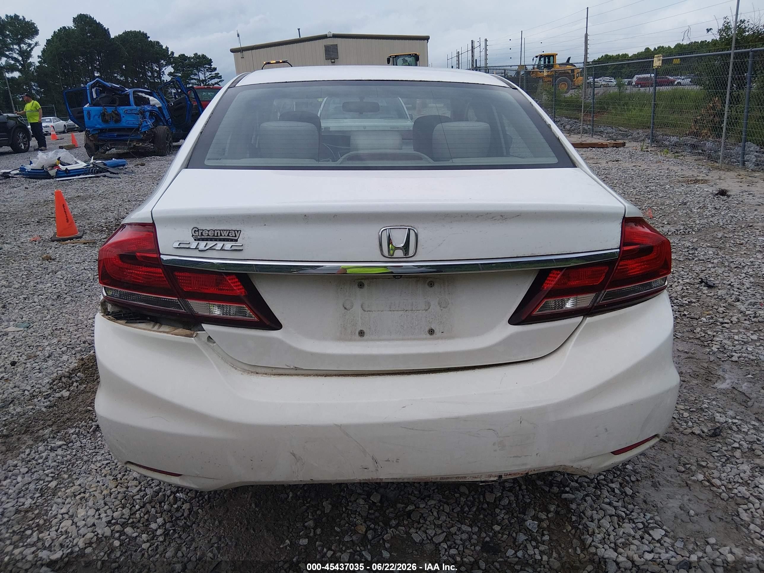 2014 Honda Civic Lx White vin: 19XFB2F52EE080094