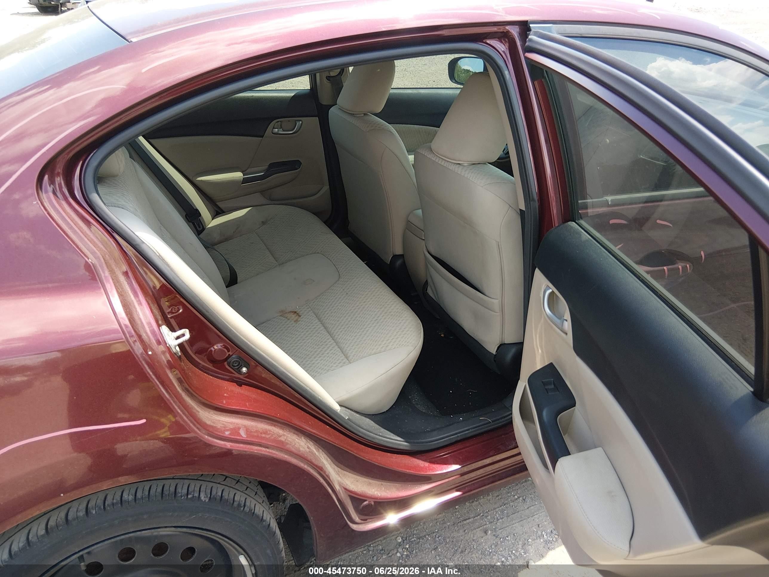 2014 Honda Civic Lx Burgundy vin: 19XFB2F52EE204462