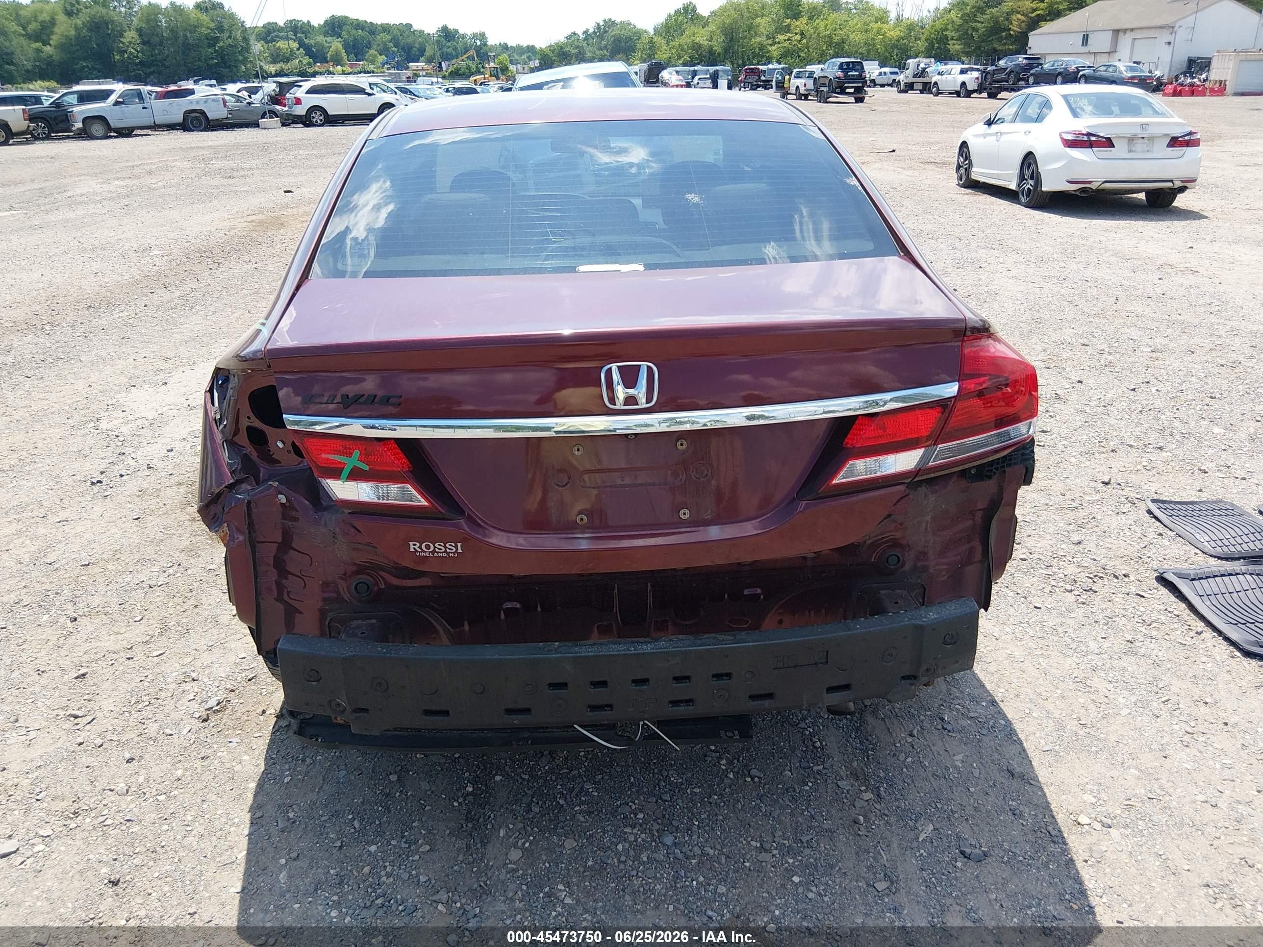 2014 Honda Civic Lx Burgundy vin: 19XFB2F52EE204462