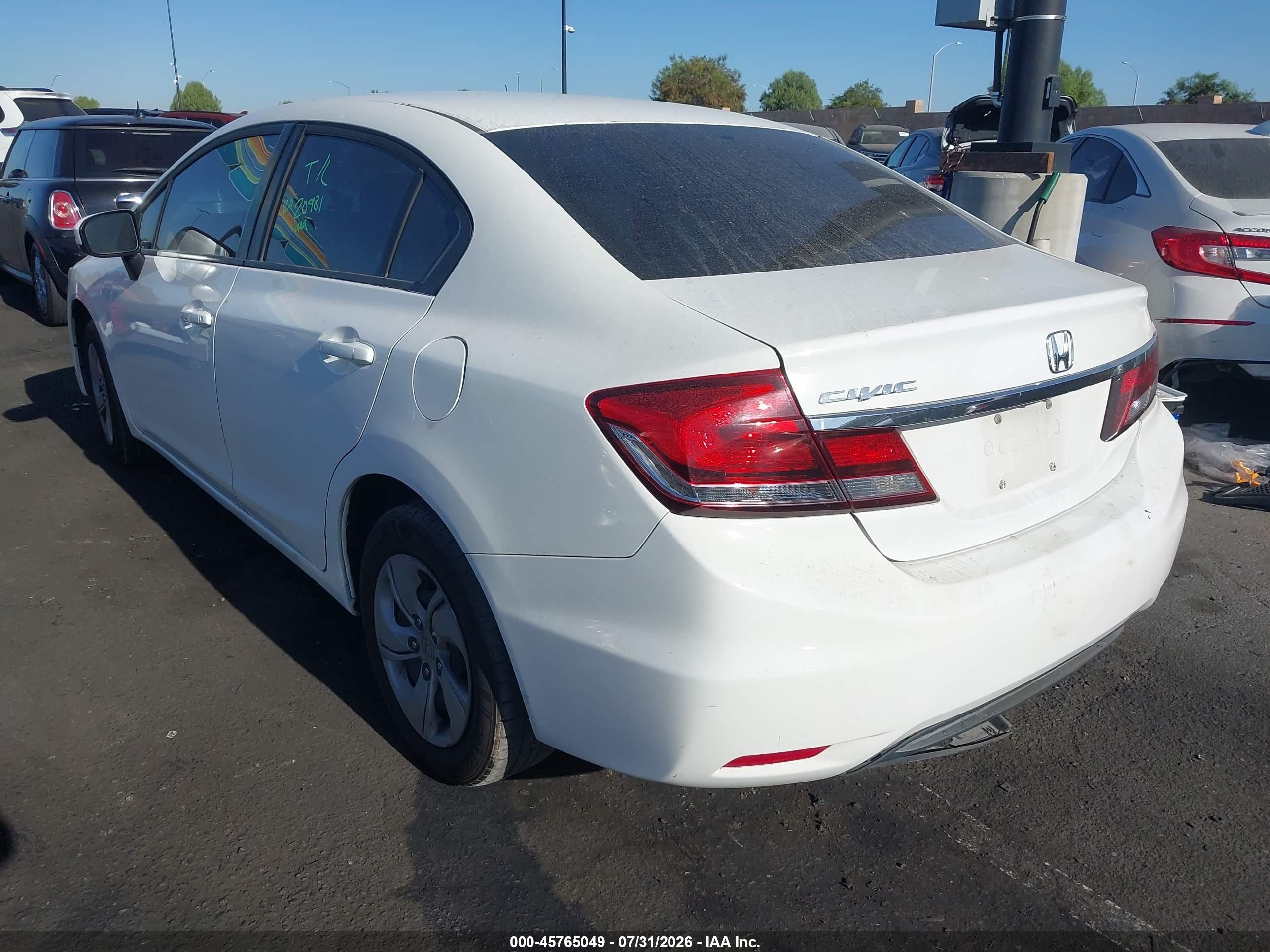 2014 Honda Civic Lx Белый vin: 19XFB2F52EE204543