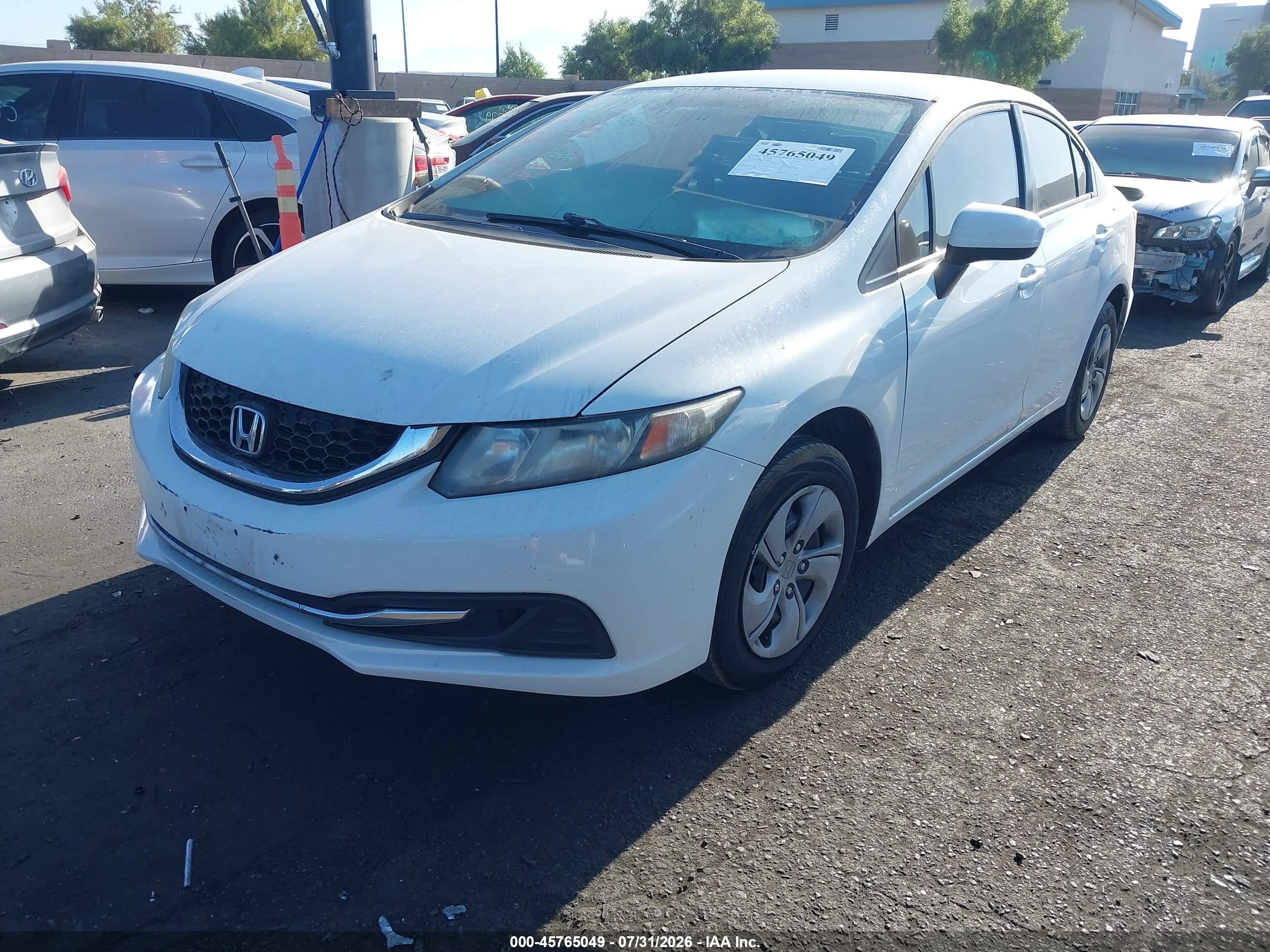 2014 Honda Civic Lx Белый vin: 19XFB2F52EE204543