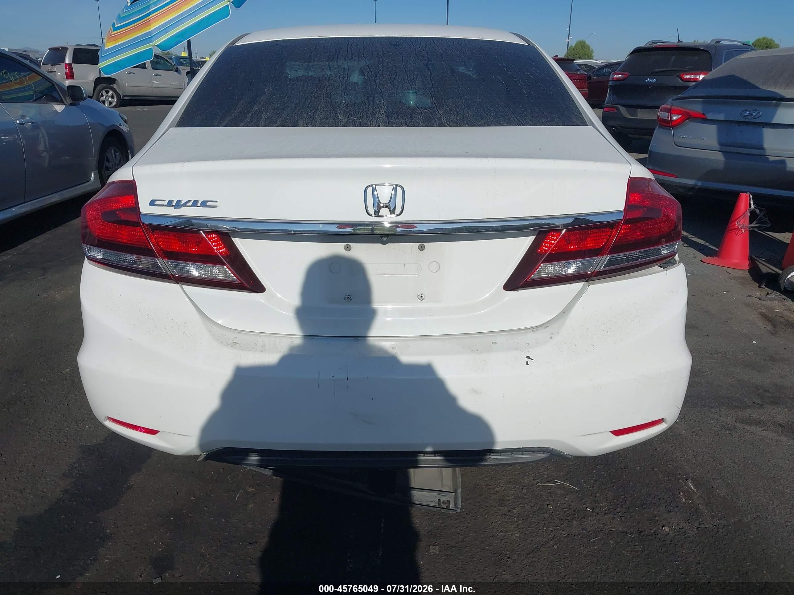 2014 Honda Civic Lx Белый vin: 19XFB2F52EE204543