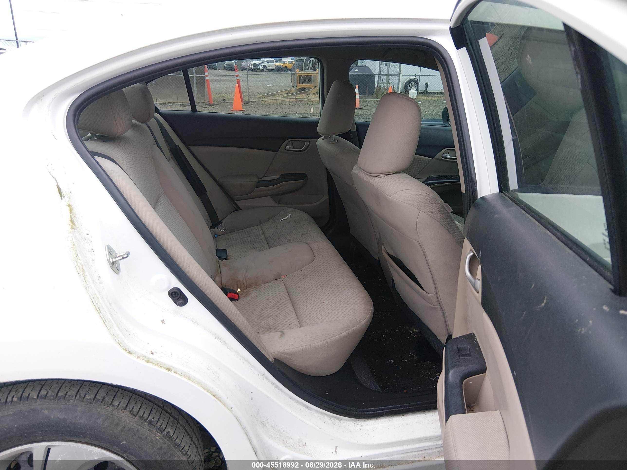 2014 Honda Civic Lx White vin: 19XFB2F52EE208348