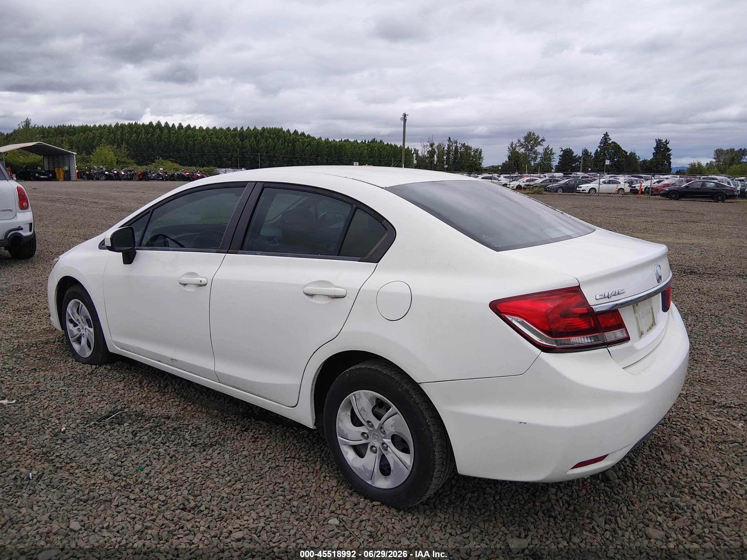 2014 Honda Civic Lx White vin: 19XFB2F52EE208348