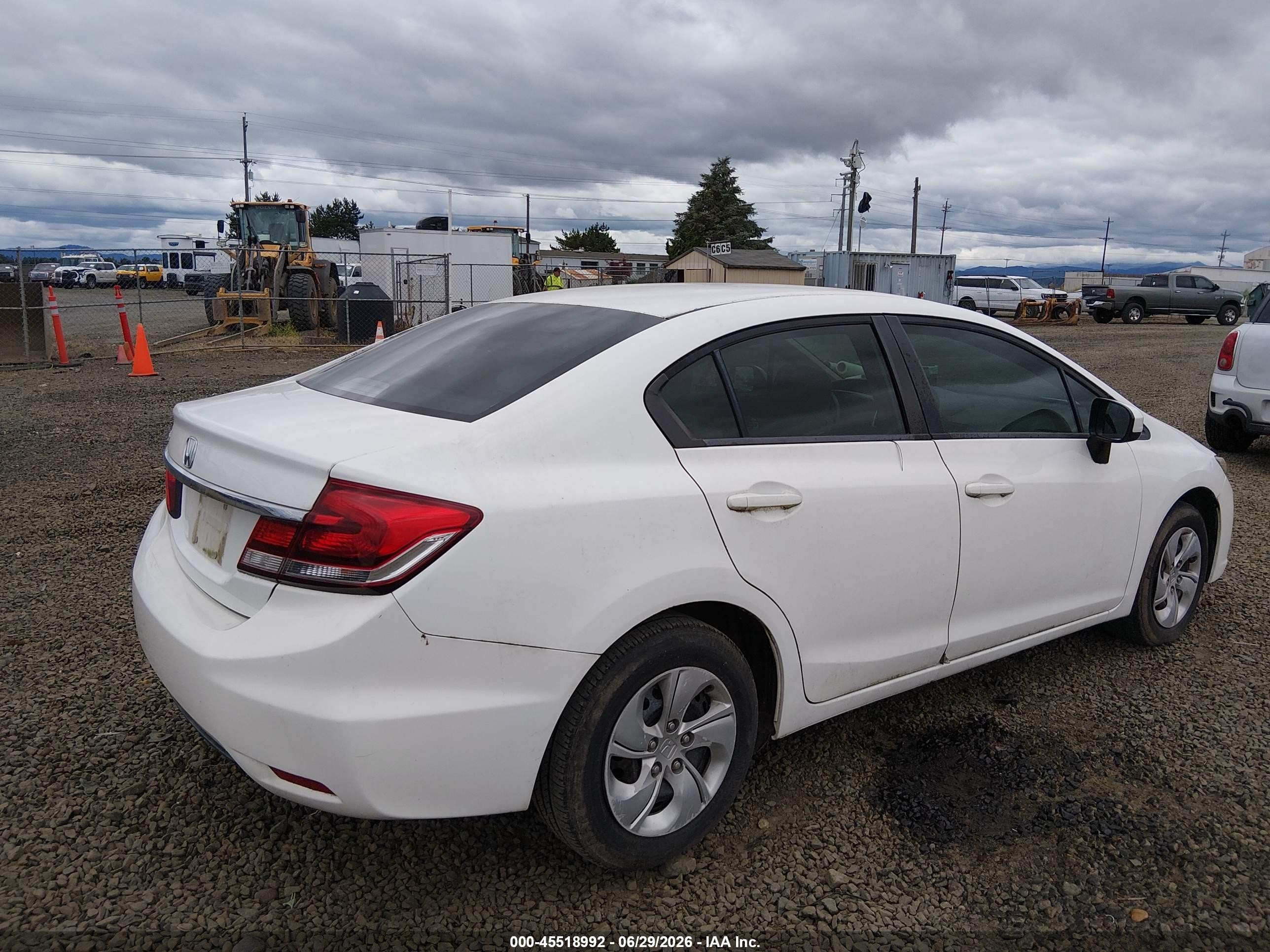 2014 Honda Civic Lx White vin: 19XFB2F52EE208348
