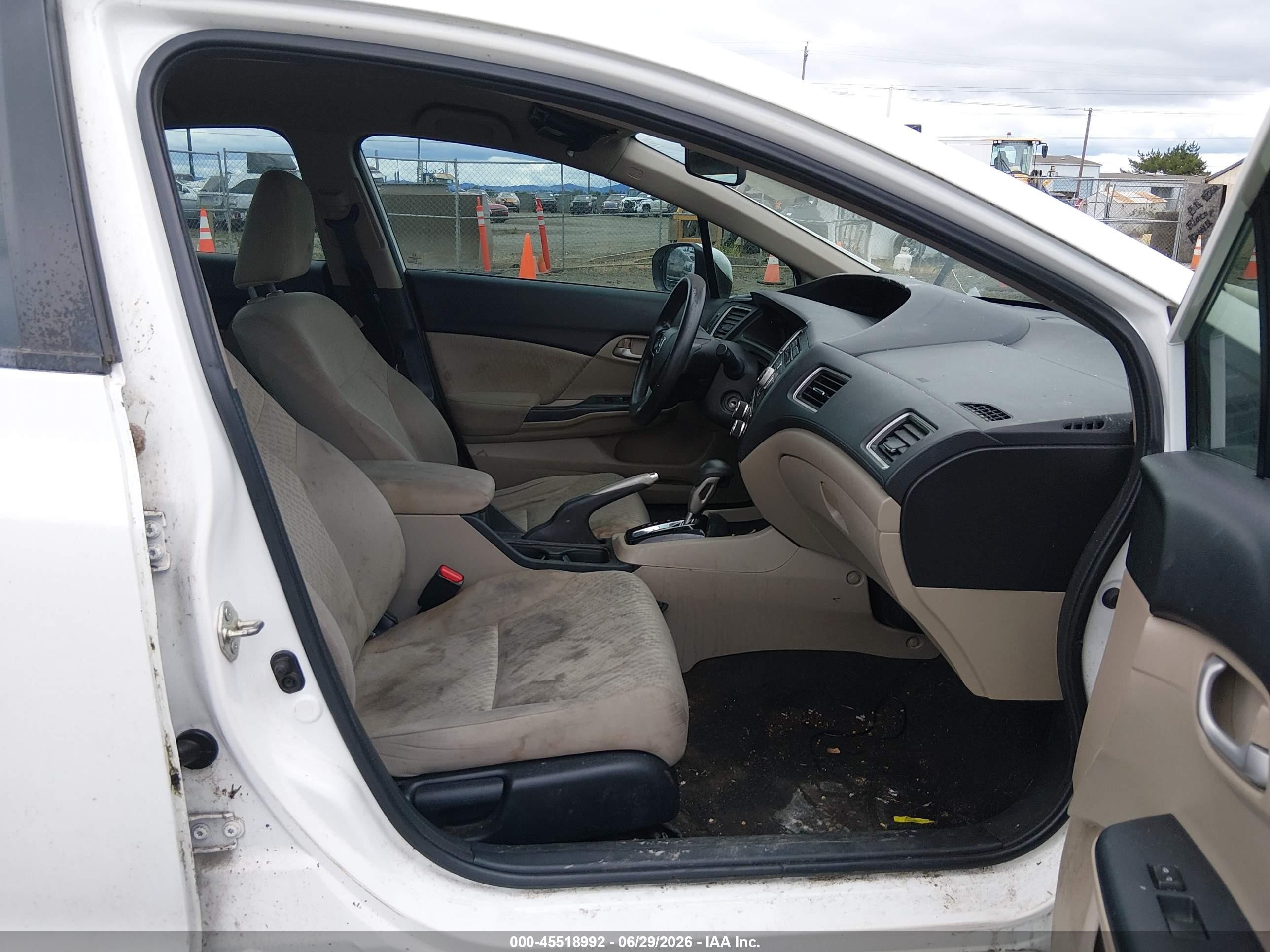 2014 Honda Civic Lx White vin: 19XFB2F52EE208348