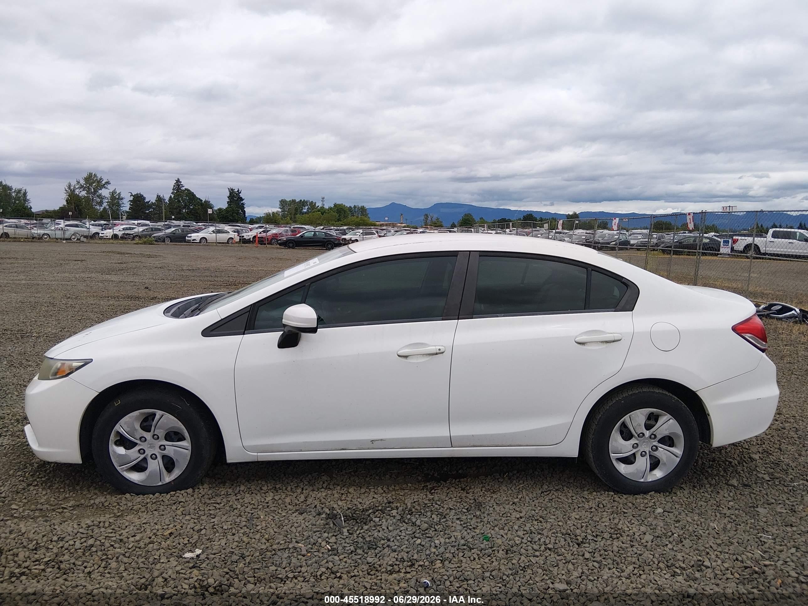 2014 Honda Civic Lx White vin: 19XFB2F52EE208348