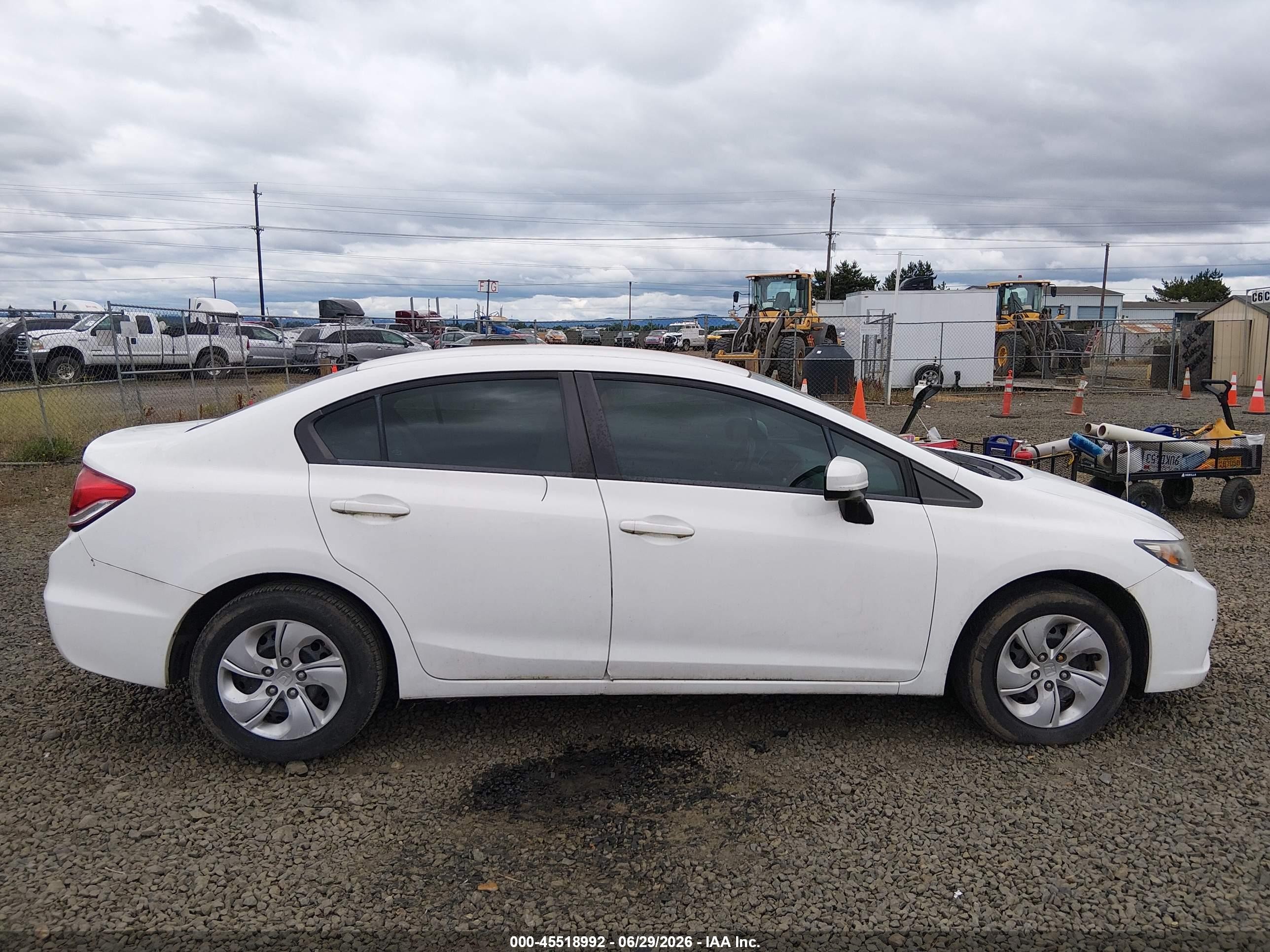2014 Honda Civic Lx White vin: 19XFB2F52EE208348